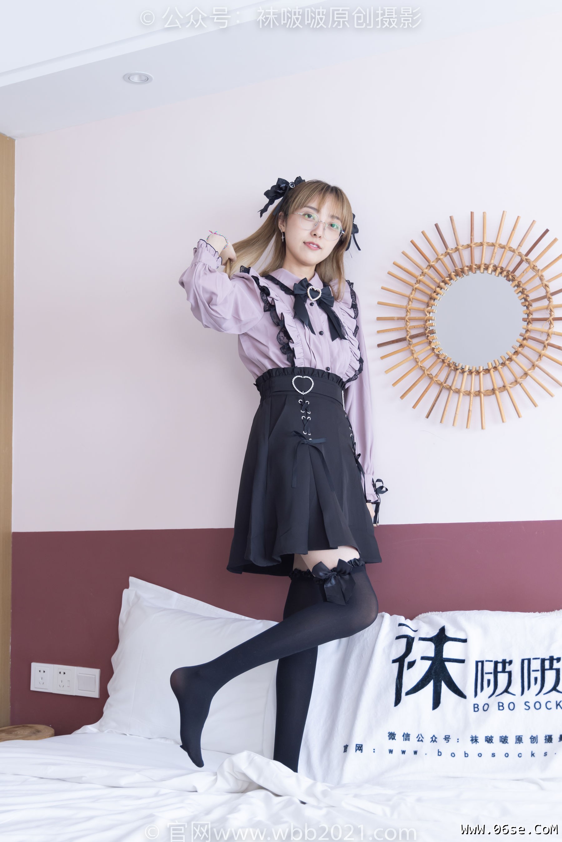 图片[159]-BoBoSocks袜啵啵 No.247 稚予 -皮鞋、黑丝大腿袜、地雷系女友[159P]-六色网
