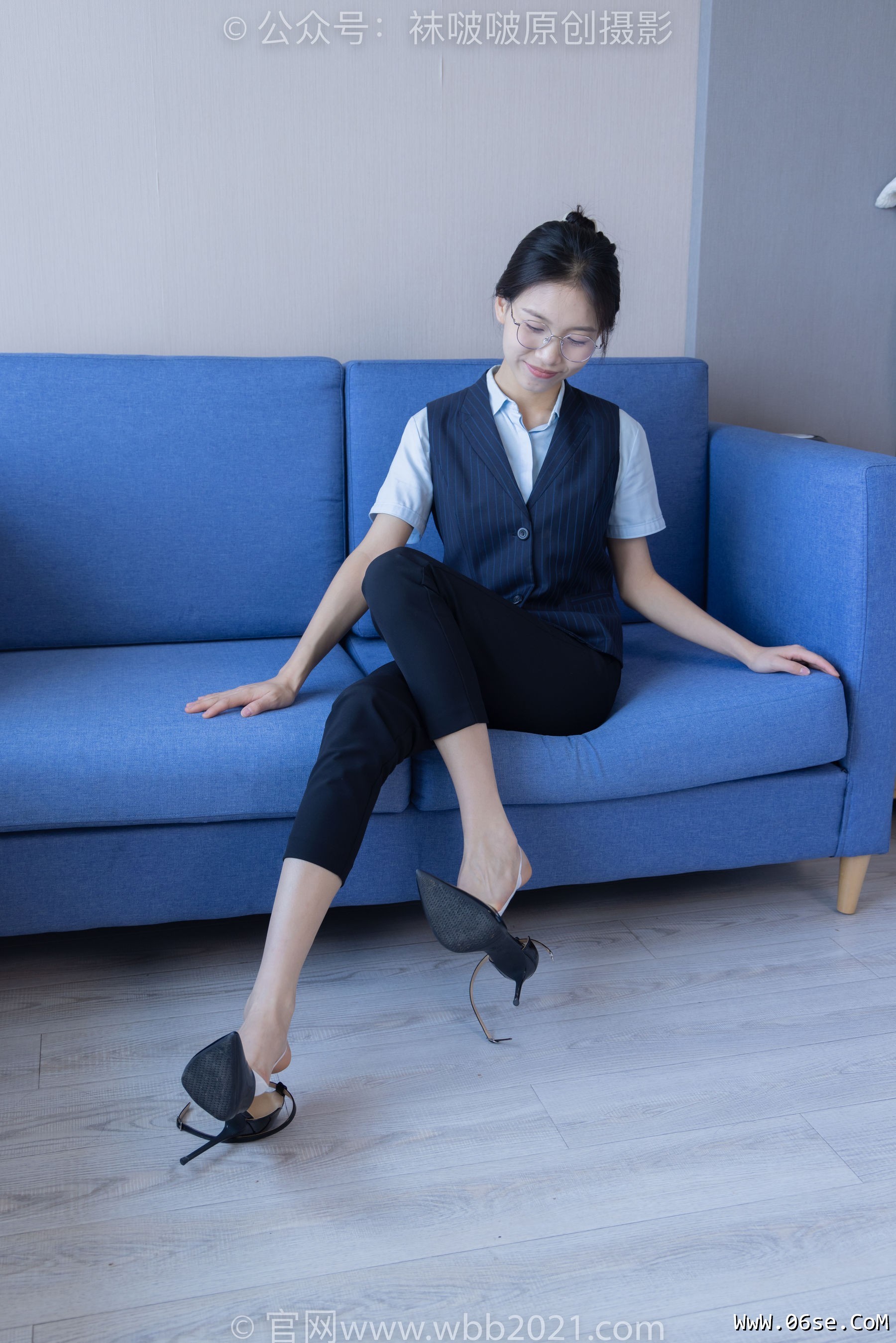 图片[85]-BoBoSocks袜啵啵 No.413 芝士 -高跟鞋、白色吊带船袜、银行制服[145P]-六色网