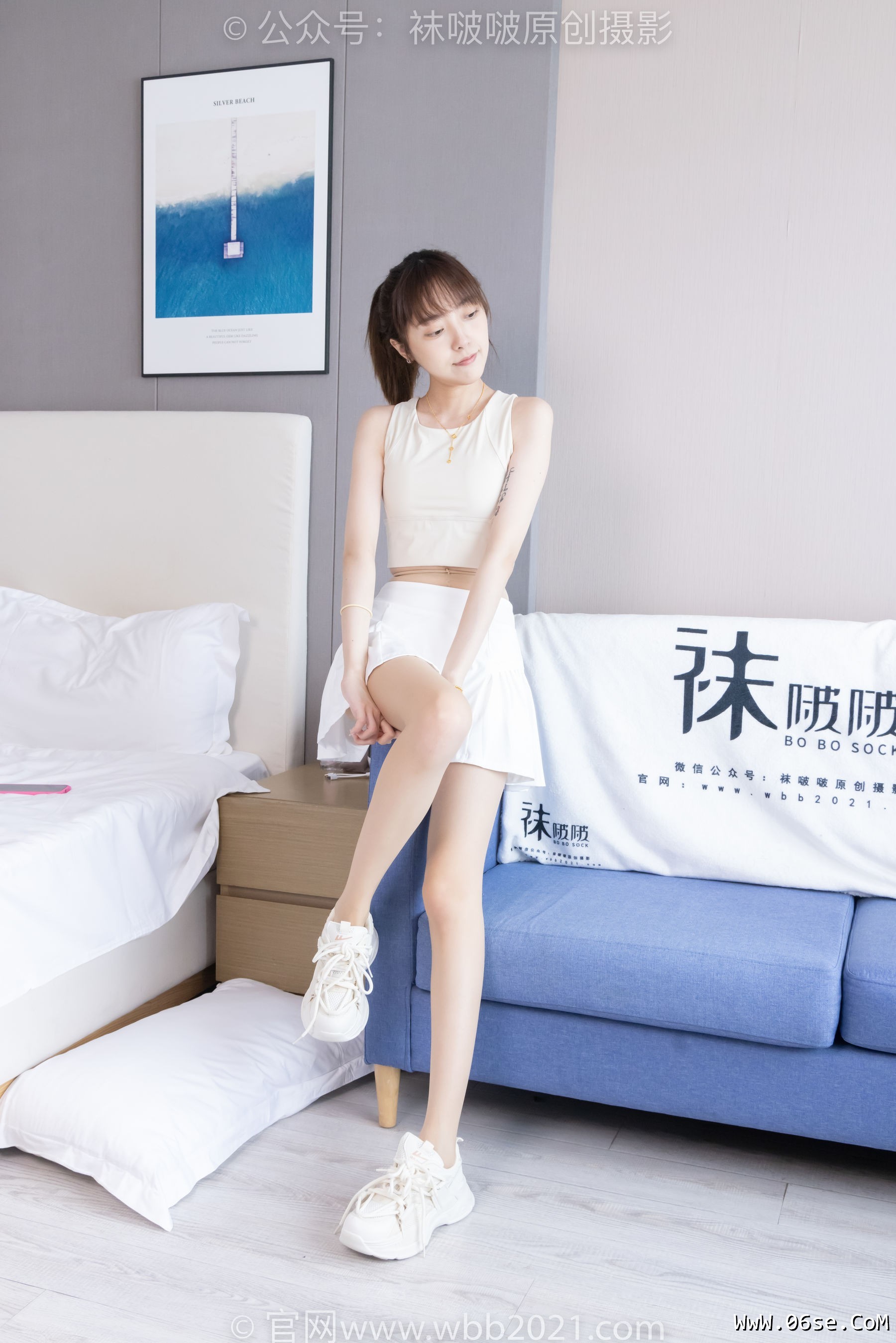 图片[14]-BoBoSocks袜啵啵 No.424 稚予 -运动鞋、白棉袜、肉丝、腰丝[140P]-六色网
