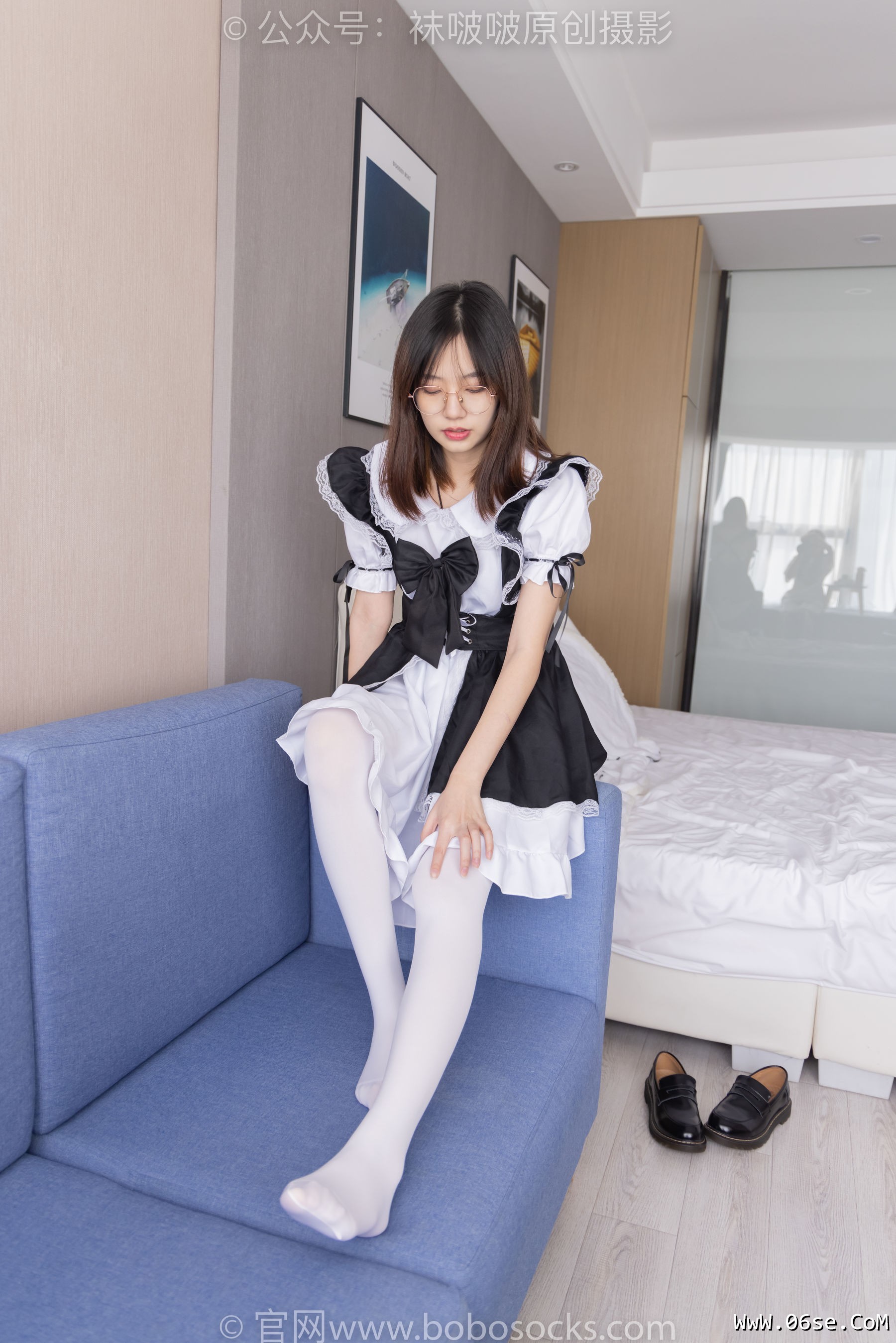 图片[32]-BoBoSocks袜啵啵 No.195 小甜豆-黑皮鞋、厚白丝、女仆装[135P]-六色网