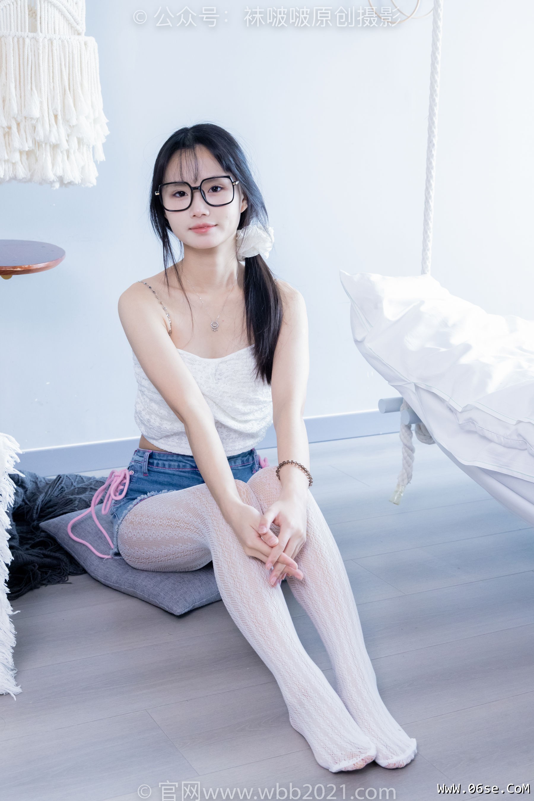 图片[107]-BoBoSocks袜啵啵 No.372 甜甜圈 -板鞋、白色蕾丝袜、可拆卸牛仔裤、裤里丝[140P]-六色网
