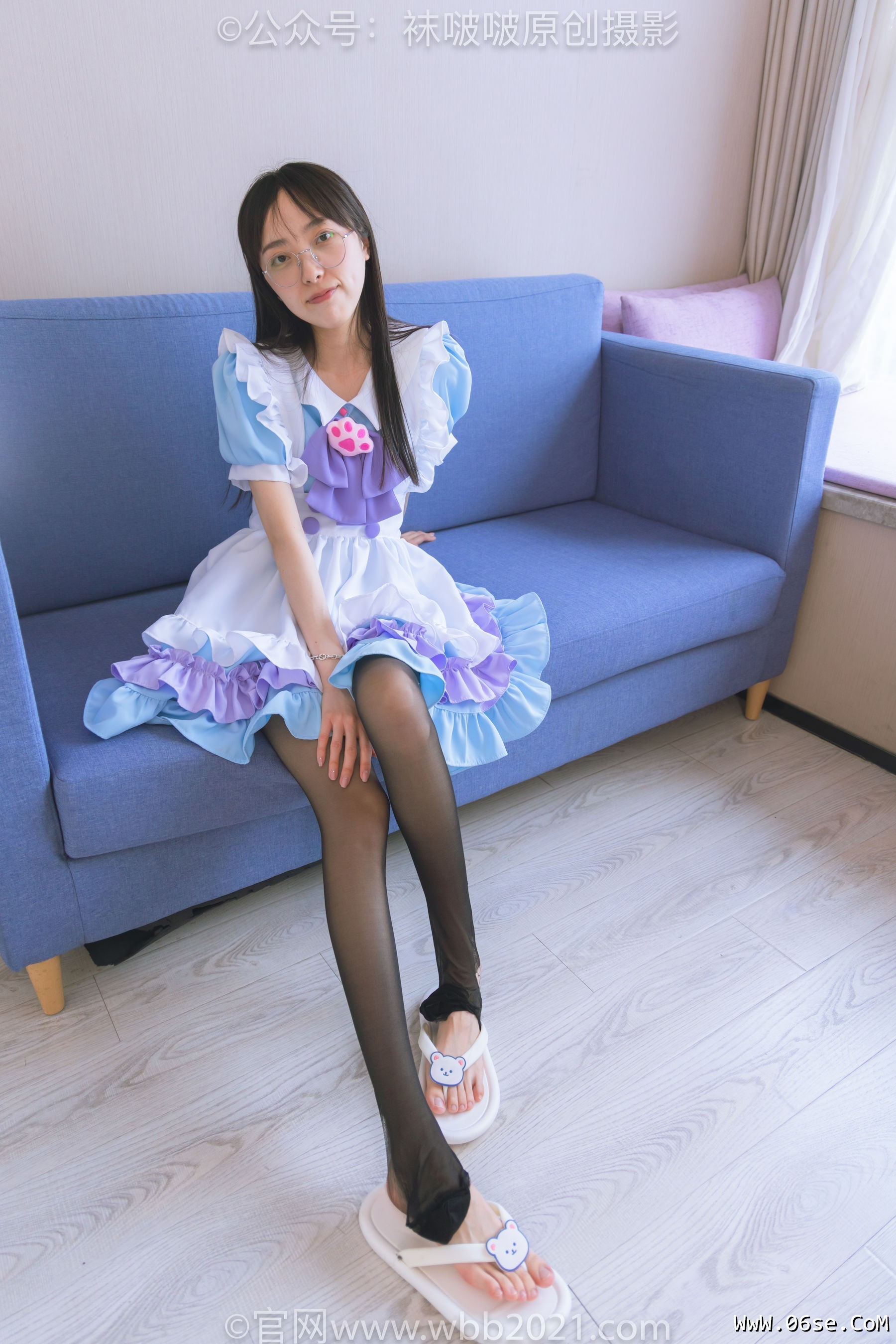 图片[139]-BoBoSocks袜啵啵 No.437 稚予 -女仆装、人字拖、薄黑丝、白棉袜、裸足[140P]-六色网