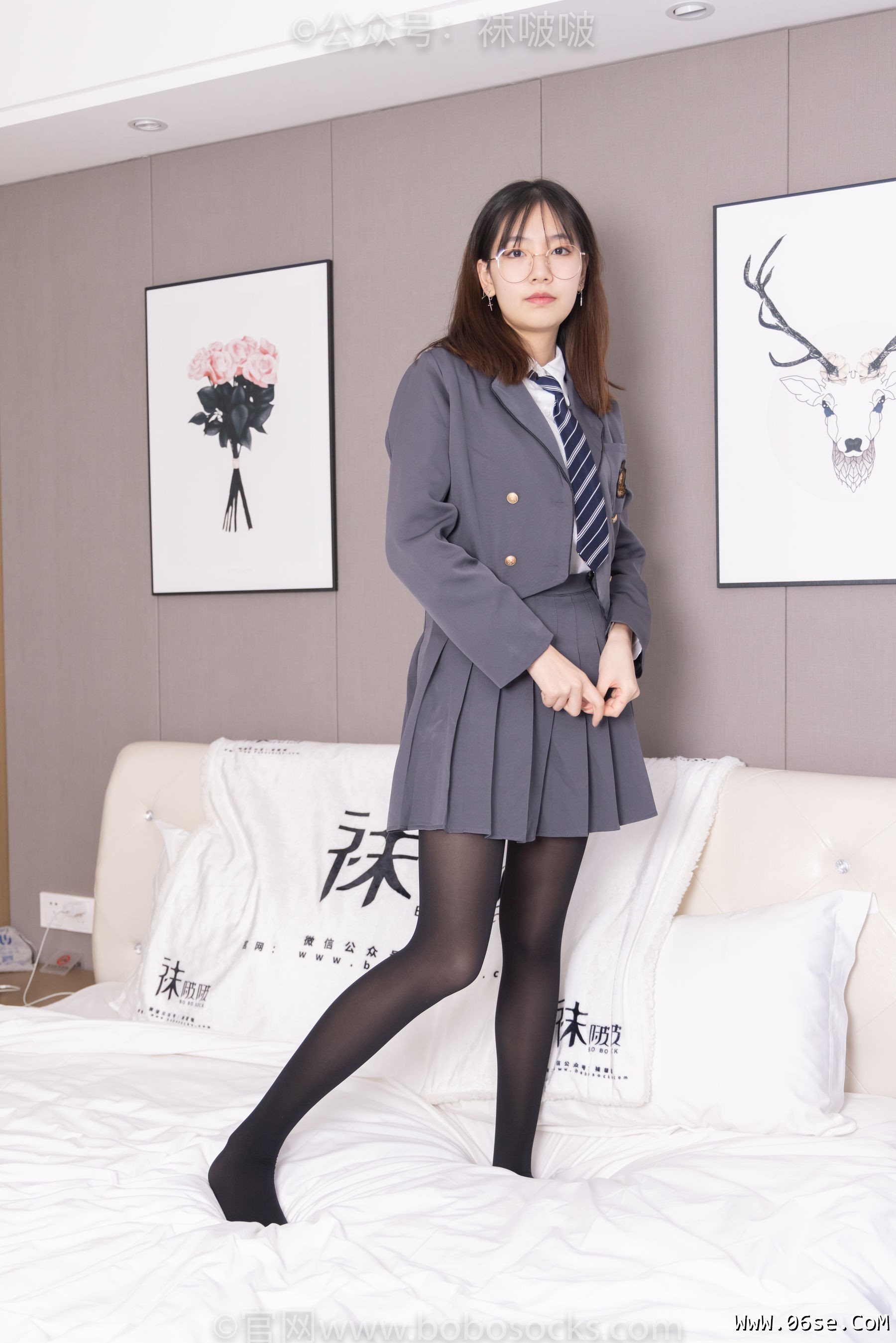 图片[113]-BoBoSocks袜啵啵 No.060 小甜豆-JK制服、皮鞋、厚黑丝[131P]-六色网
