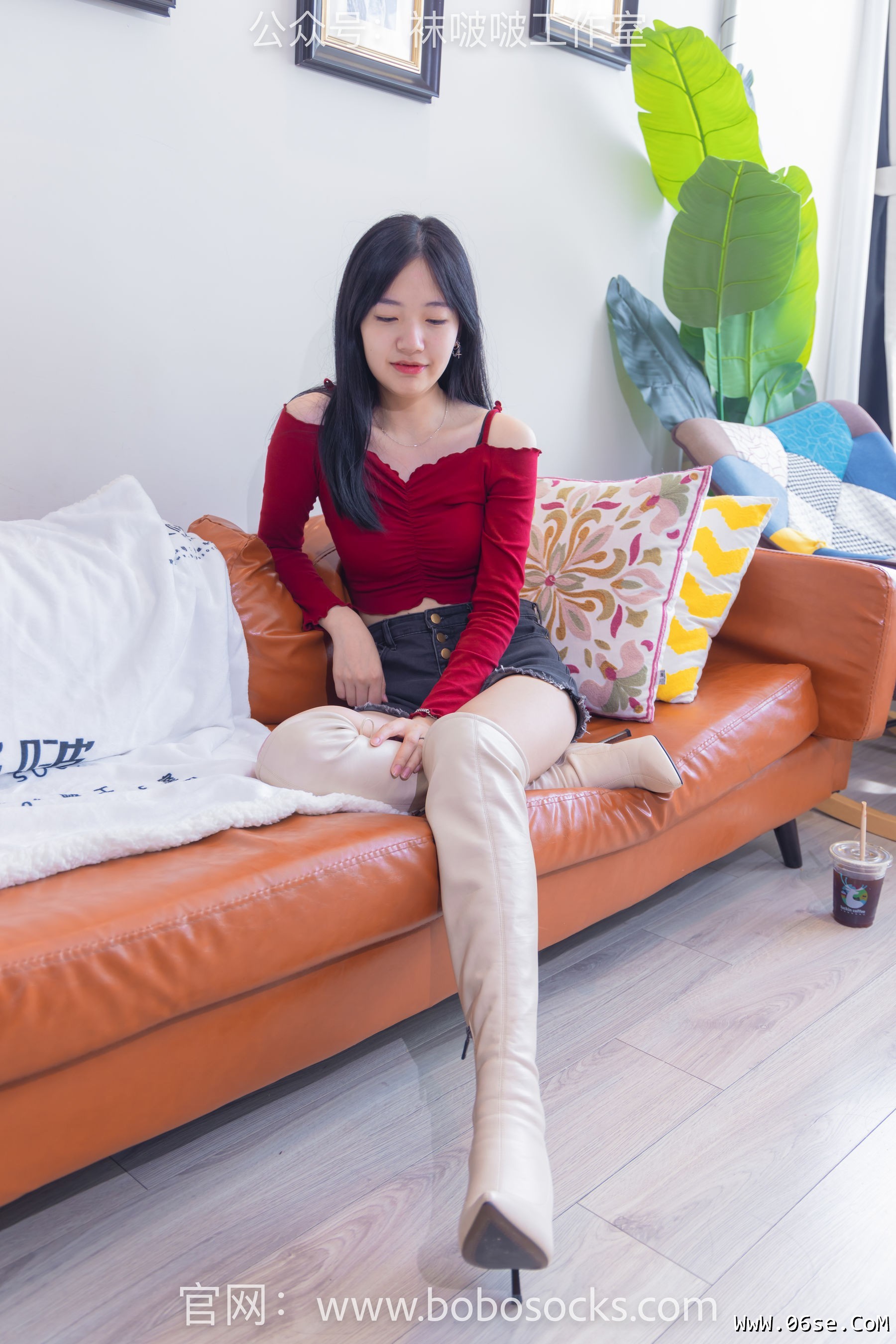 图片[123]-BoBoSocks袜啵啵 No.120 小甜豆-高跟长靴、白棉袜、裸足[170P]-六色网