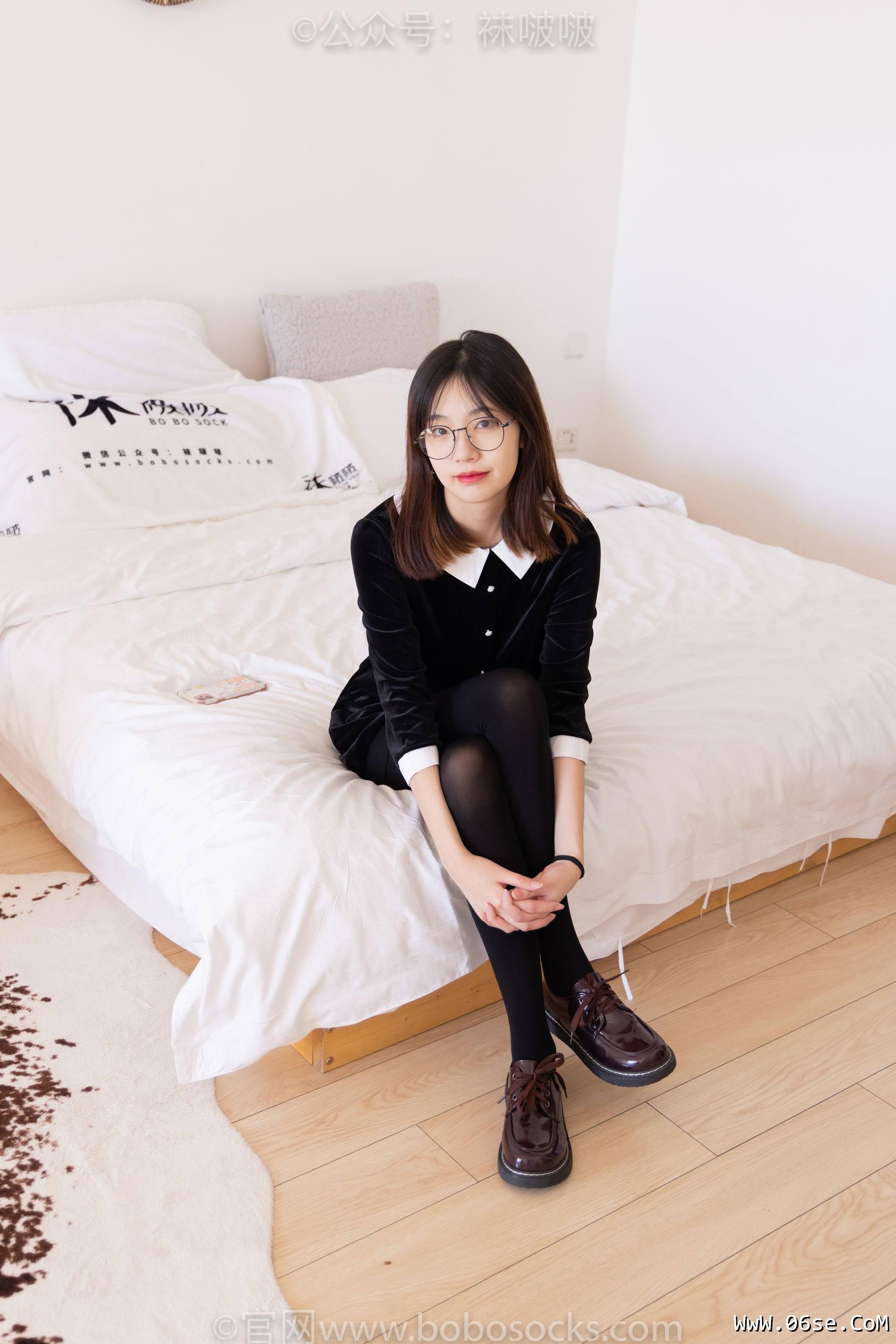 图片[8]-BoBoSocks袜啵啵 No.053 小甜豆-皮鞋、厚黑丝、黑色蕾丝船袜[140P]-六色网