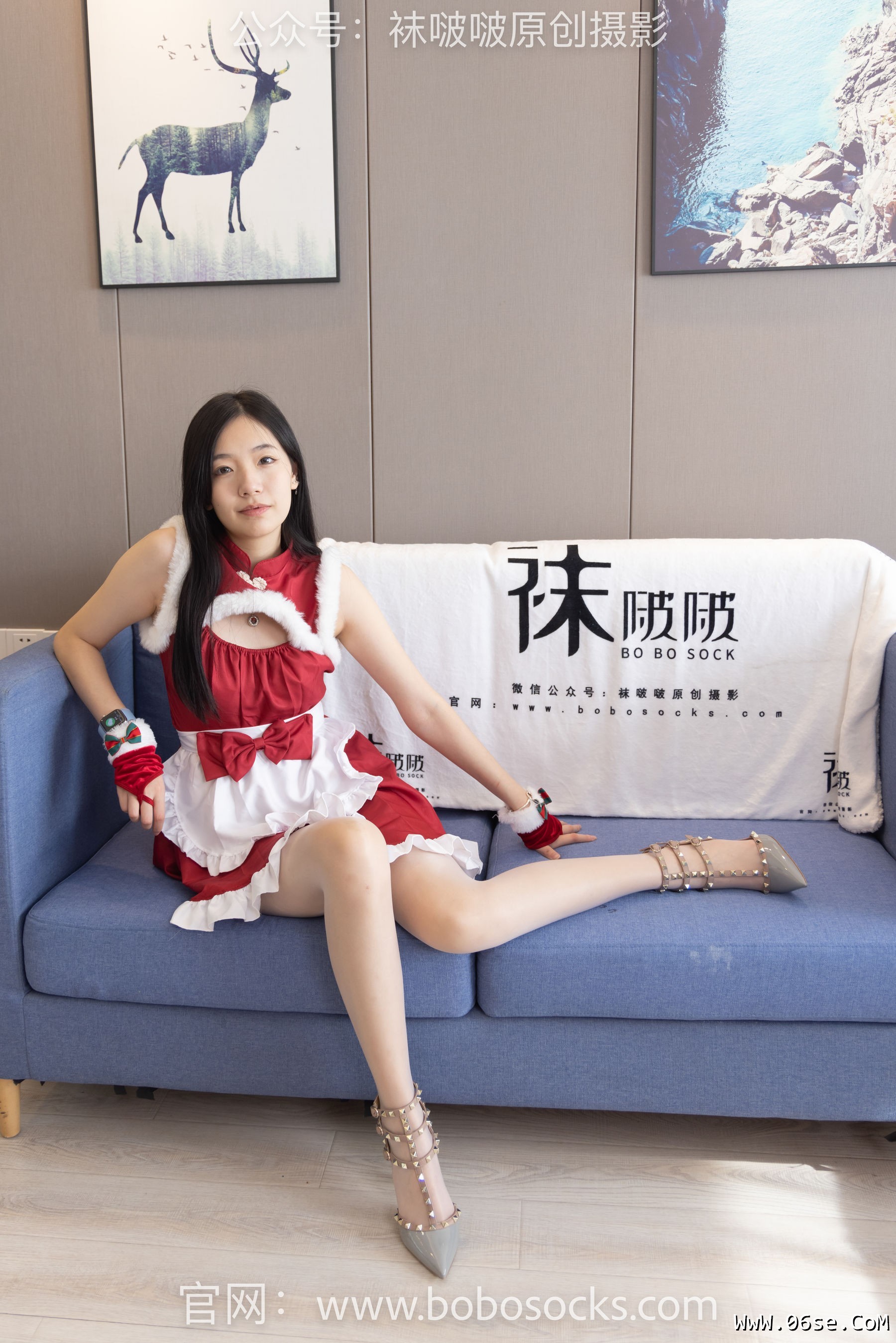 图片[43]-BoBoSocks袜啵啵 No.153 小甜豆-华伦天奴高跟鞋、油亮肉丝、油亮白丝、圣诞服[140P]-六色网