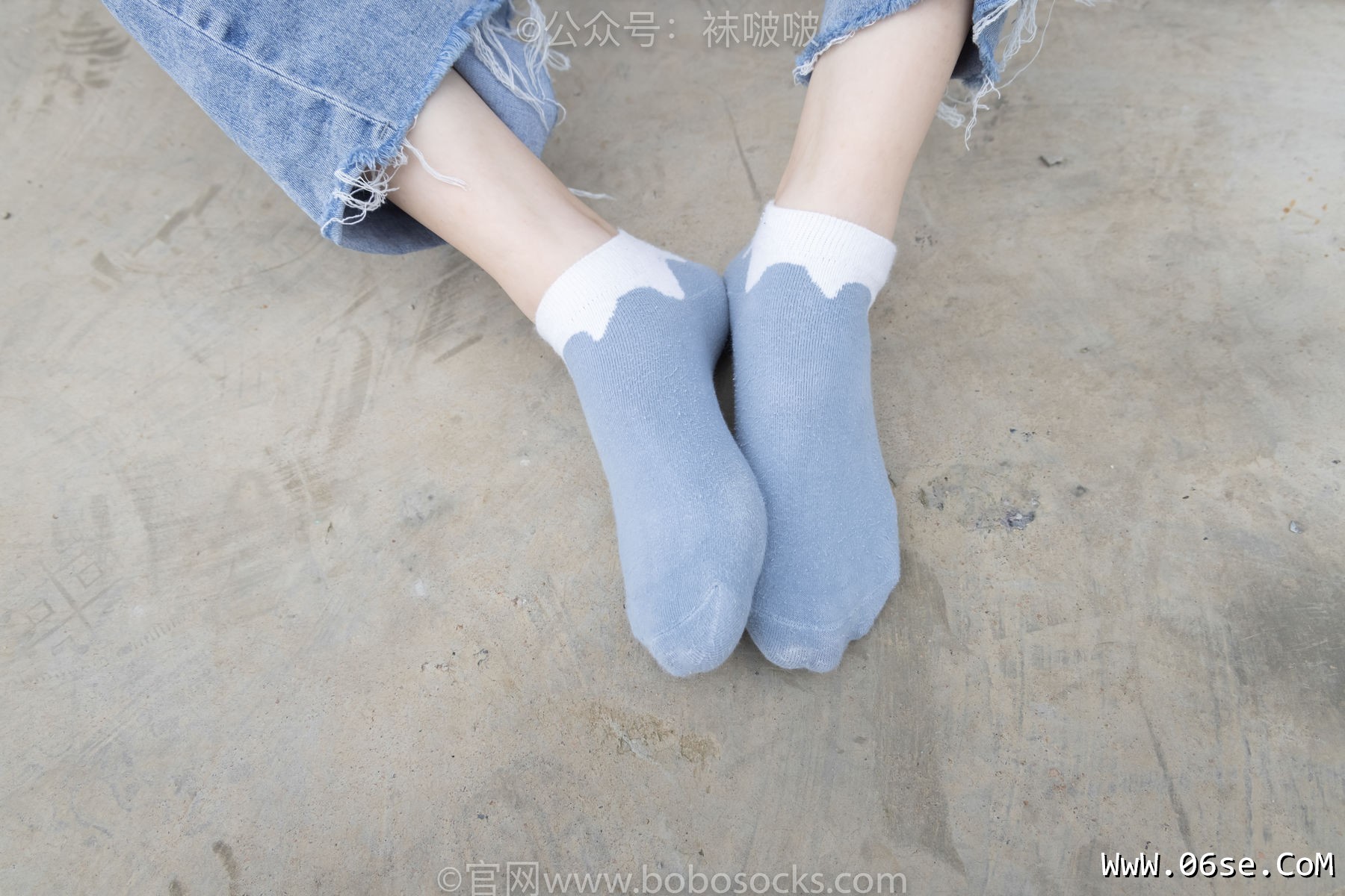 图片[66]-BoBoSocks袜啵啵 No.020 熊熊-NB运动鞋、蓝色短棉袜、裸足[150P]-六色网