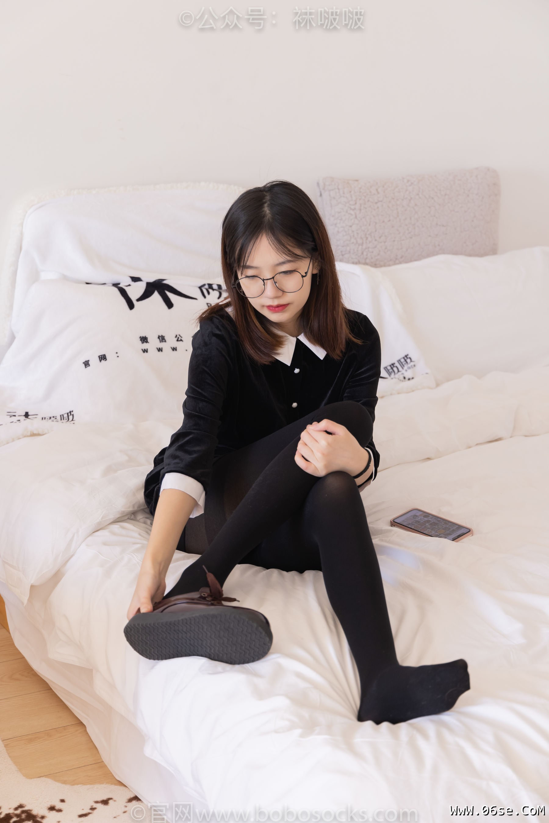 图片[34]-BoBoSocks袜啵啵 No.053 小甜豆-皮鞋、厚黑丝、黑色蕾丝船袜[140P]-六色网