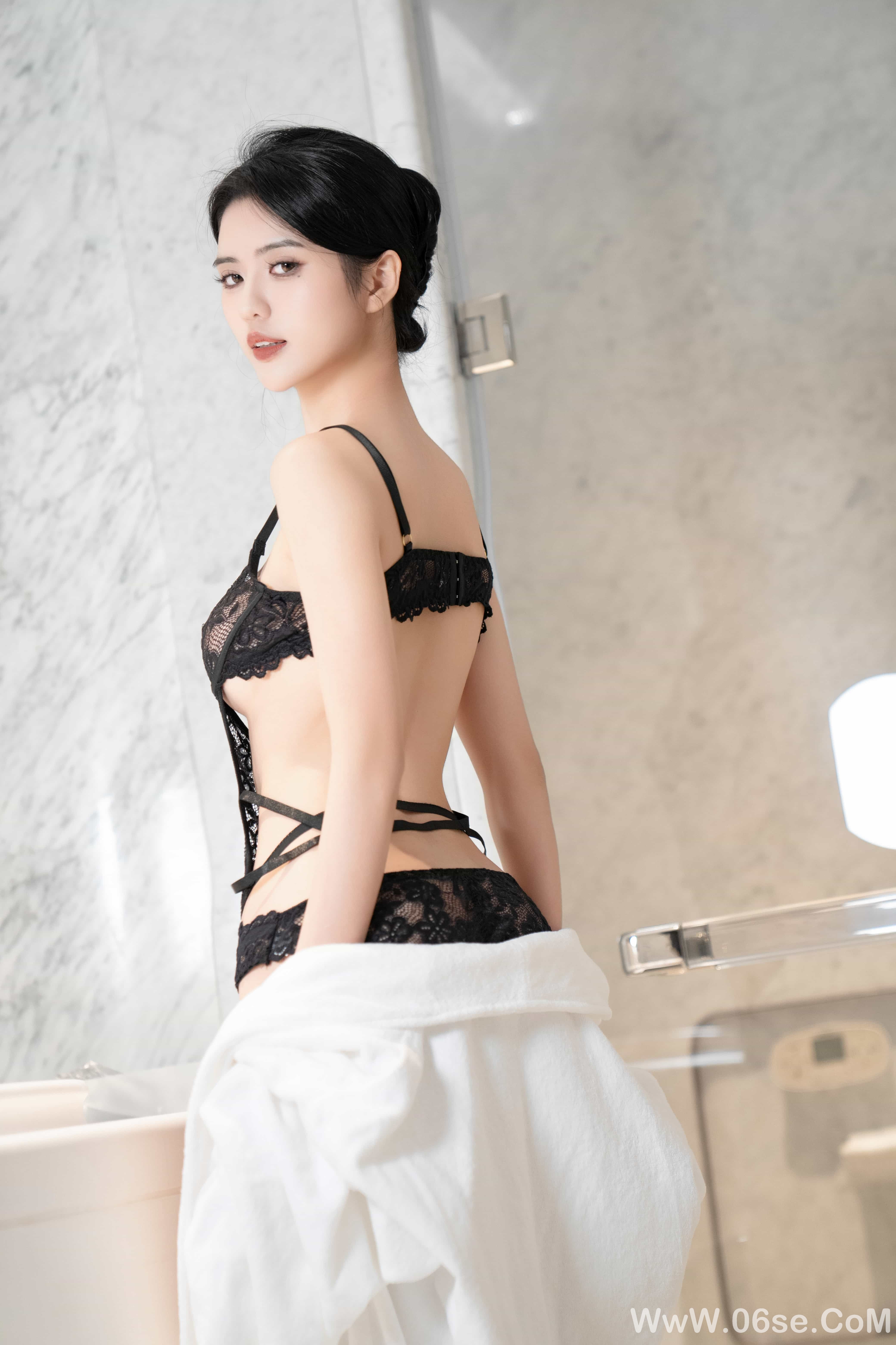 图片[4]-浅浅Danny-性感黑白蕾丝[95P]-六色网