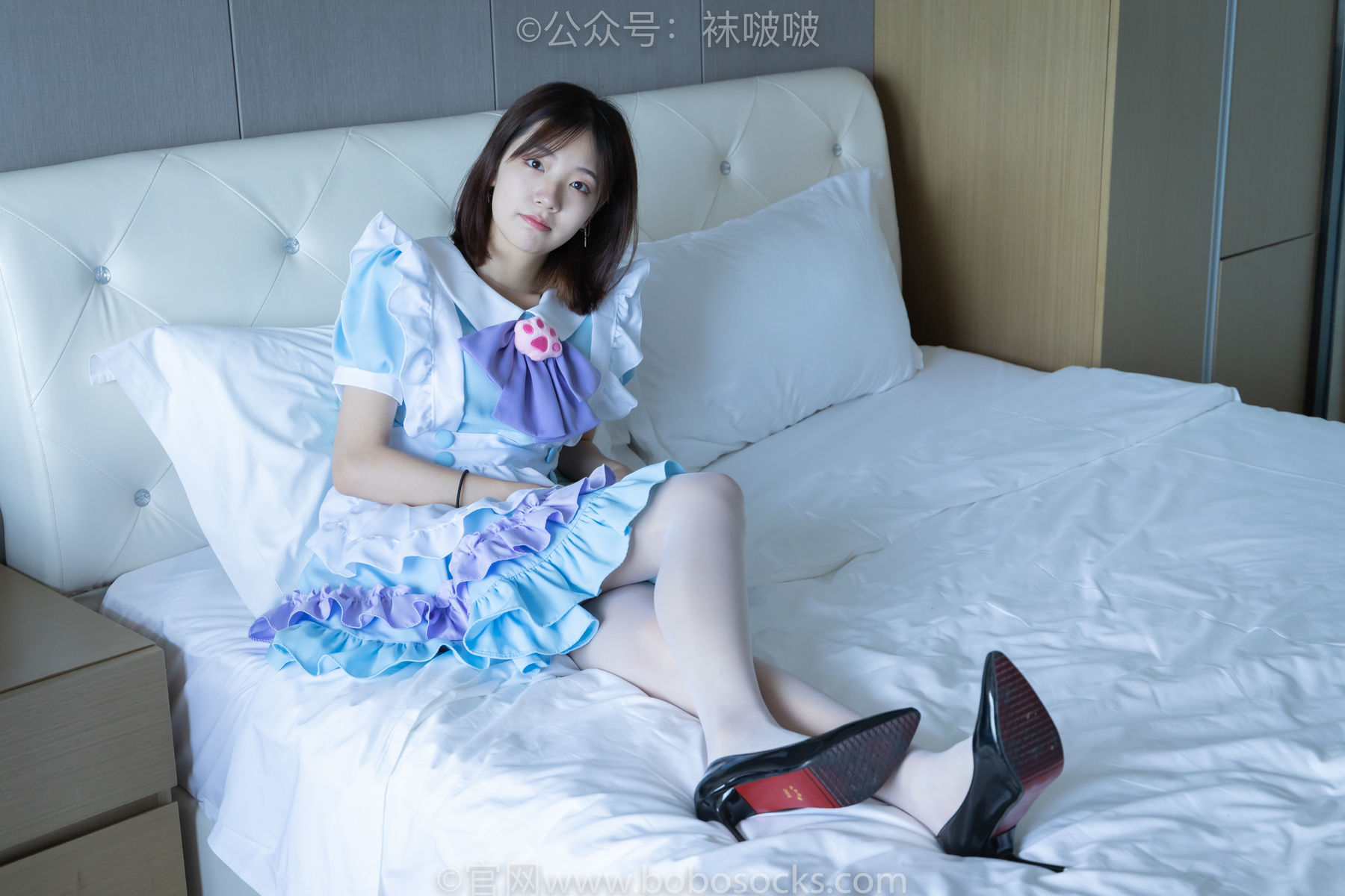 图片[29]-BoBoSocks袜啵啵 No.066 小甜豆-女仆装、高跟鞋、薄白丝[134P]-六色网