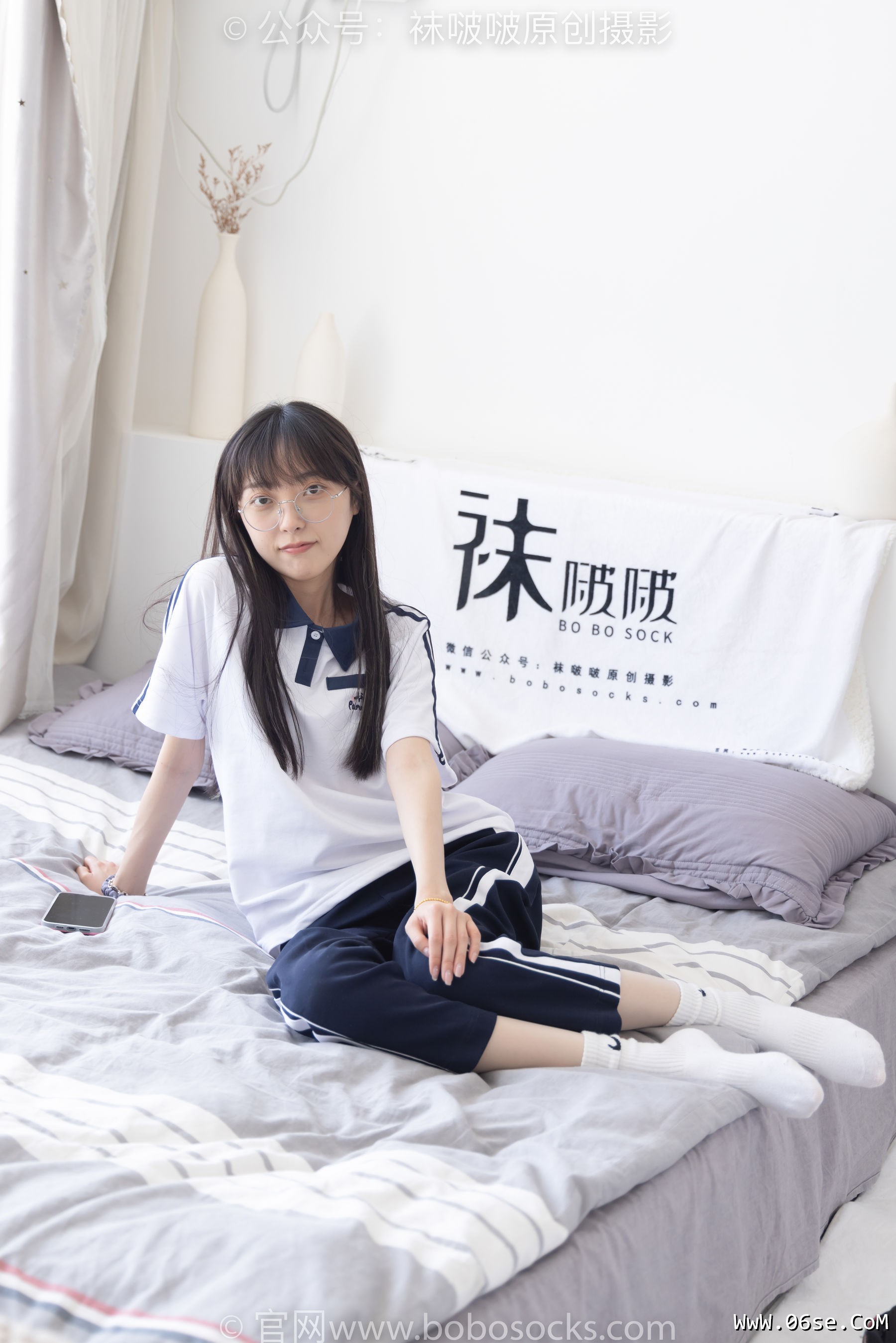 图片[77]-BoBoSocks袜啵啵 No.207 稚予 -aj板鞋、白棉袜、油亮白丝、校服裤里丝[140P]-六色网