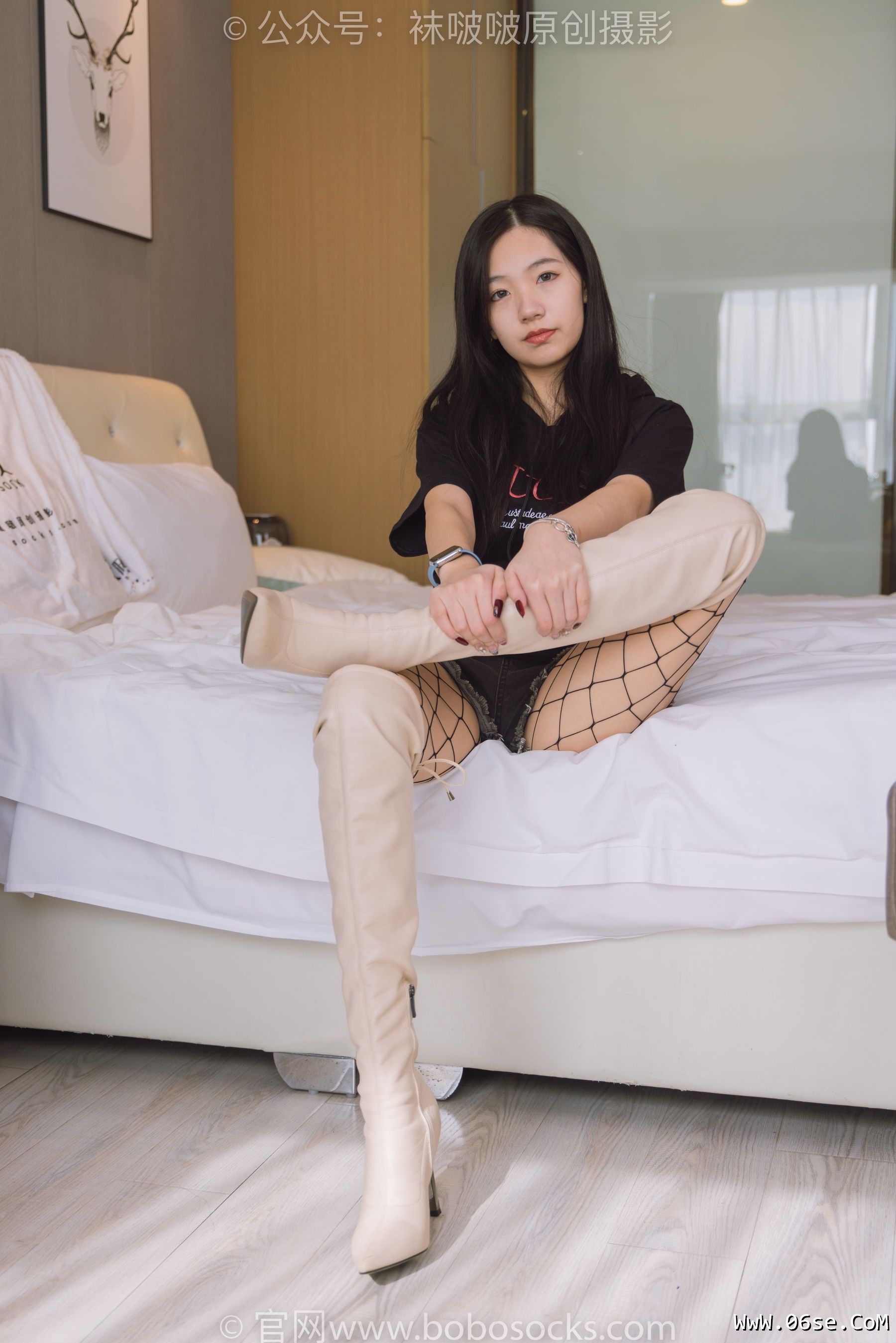 图片[120]-BoBoSocks袜啵啵 No.203 三双靴子、黑丝、网袜[144P]-六色网