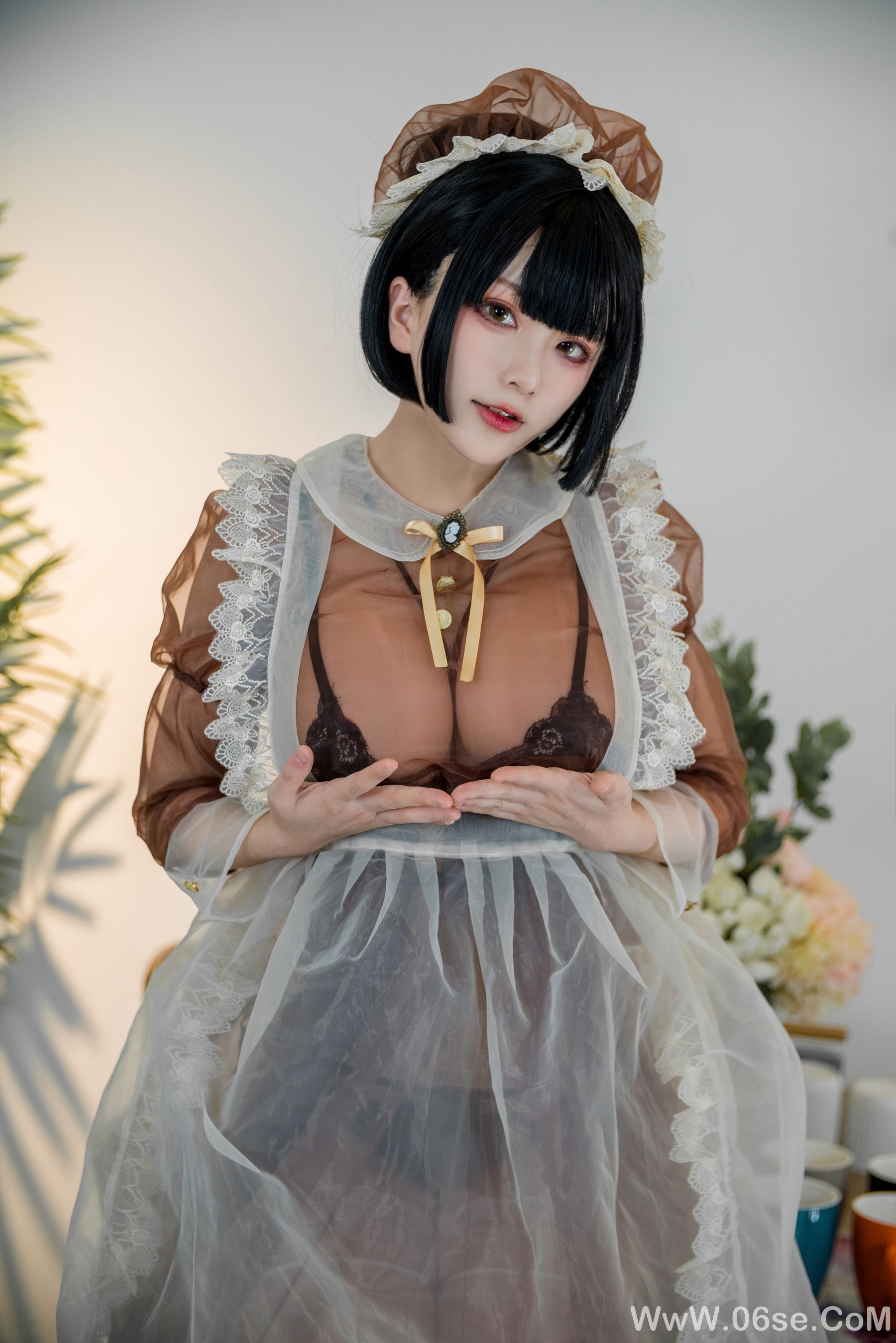 图片[18]-起司块wii写真 棕色透明装女仆[55P]-六色网