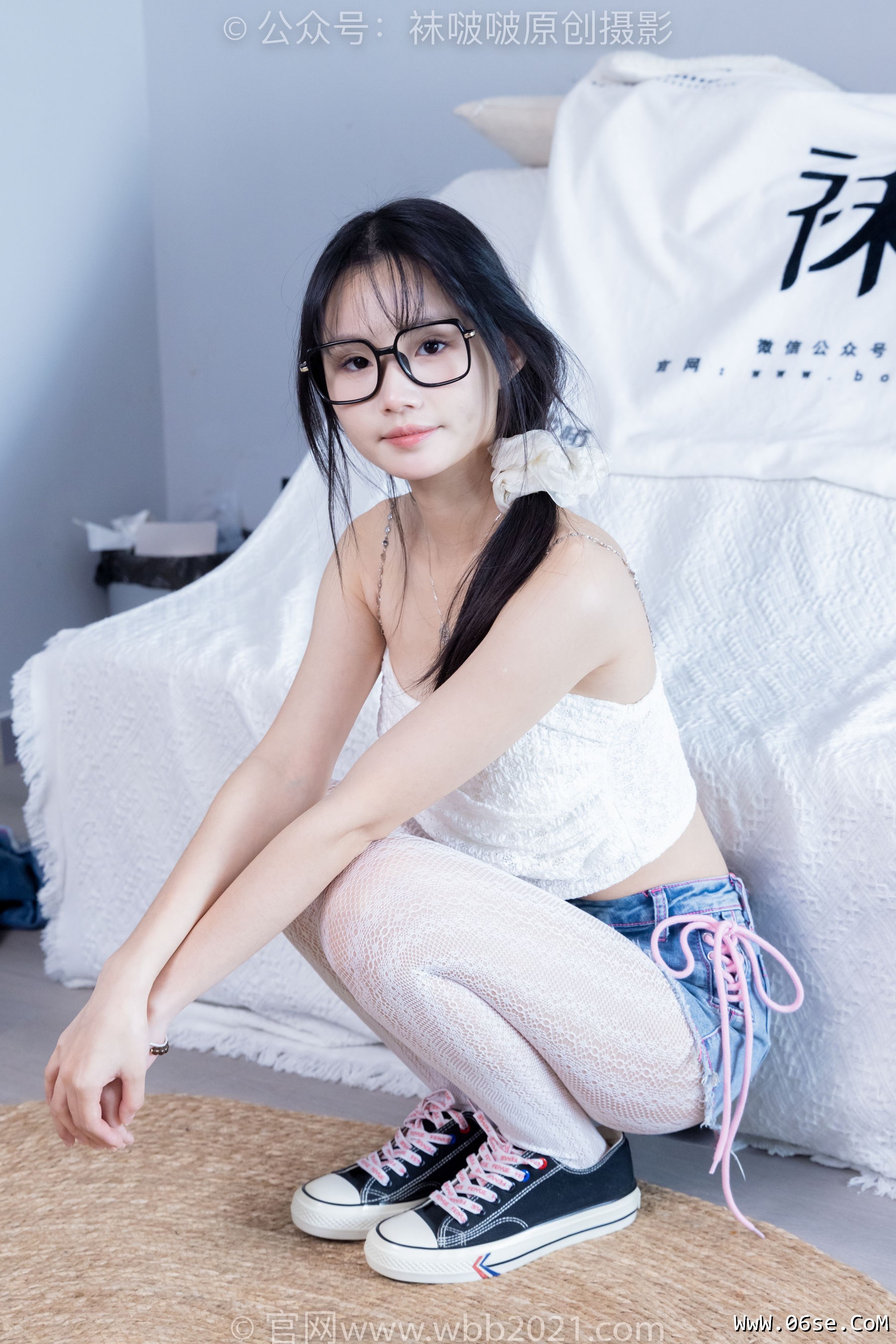图片[36]-BoBoSocks袜啵啵 No.372 甜甜圈 -板鞋、白色蕾丝袜、可拆卸牛仔裤、裤里丝[140P]-六色网