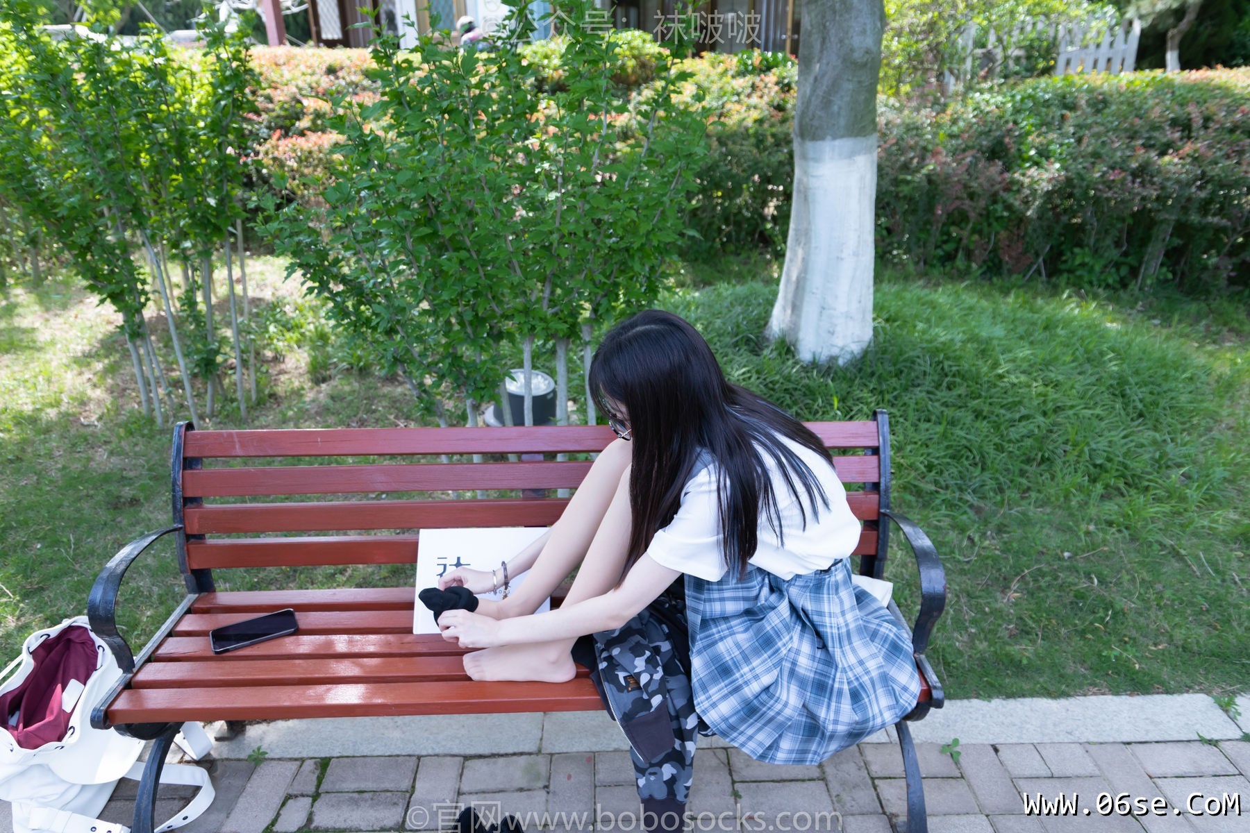 图片[125]-BoBoSocks袜啵啵 No.007 稚予-JK制服、皮鞋、黑色中筒棉袜、肉丝[143P]-六色网