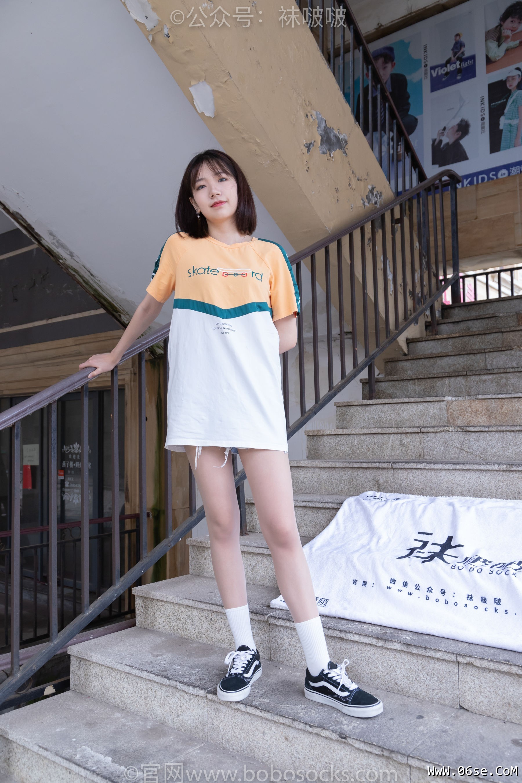 图片[2]-BoBoSocks袜啵啵 No.069 小甜豆-vans板鞋、白棉袜、肉丝[135P]-六色网