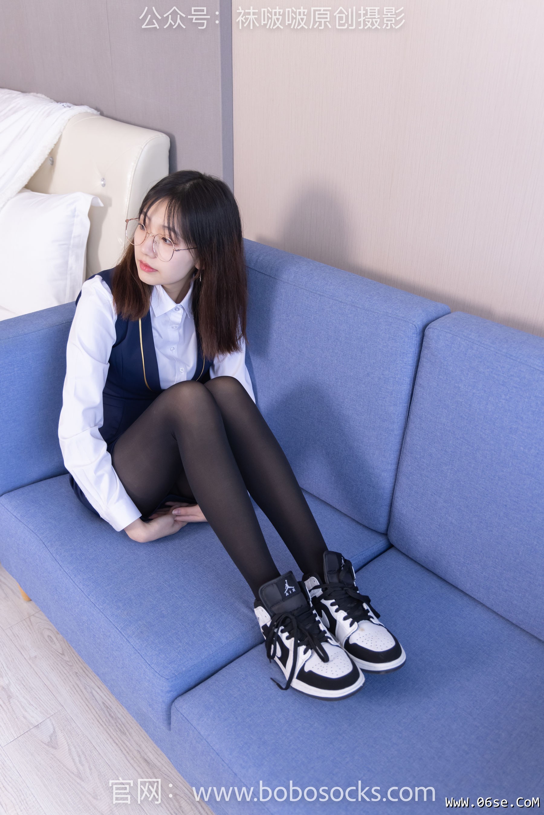 图片[60]-BoBoSocks袜啵啵 No.132 小甜豆-aj1板鞋、蓝色短靴、厚黑丝、厚红丝[145P]-六色网