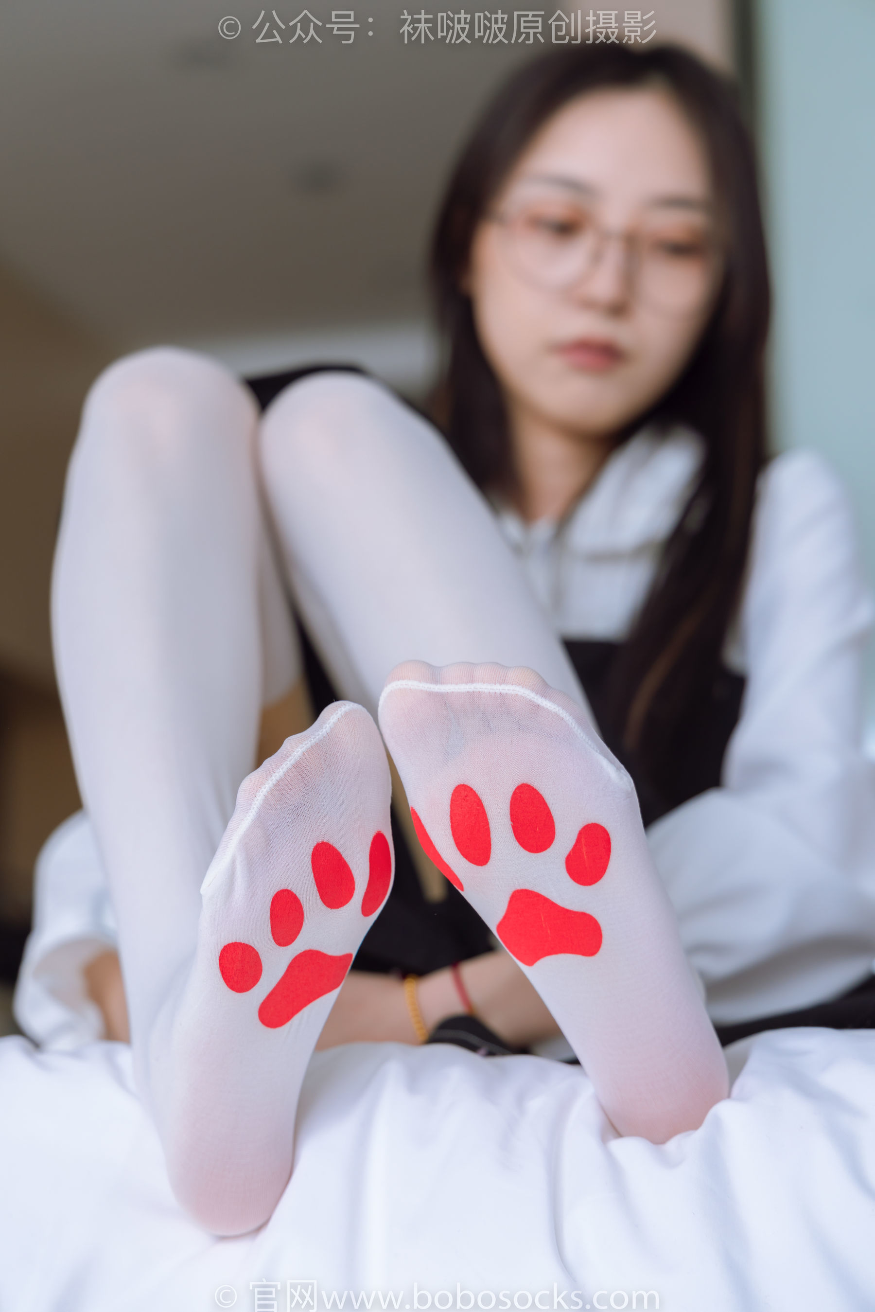 图片[113]-BoBoSocks袜啵啵 No.177 稚予-皮鞋、厚白丝（脚底猫爪印款）[140P]-六色网