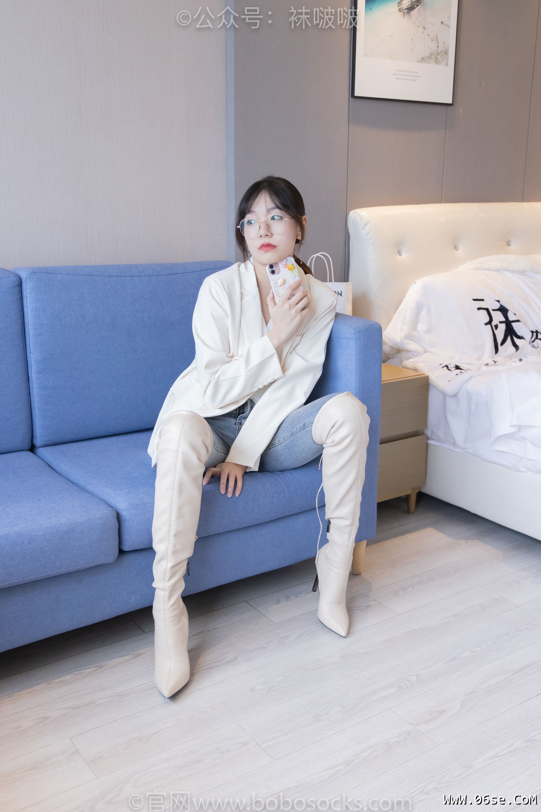 图片[5]-BoBoSocks袜啵啵 No.050 小甜豆-高跟长靴、白棉袜[175P]-六色网