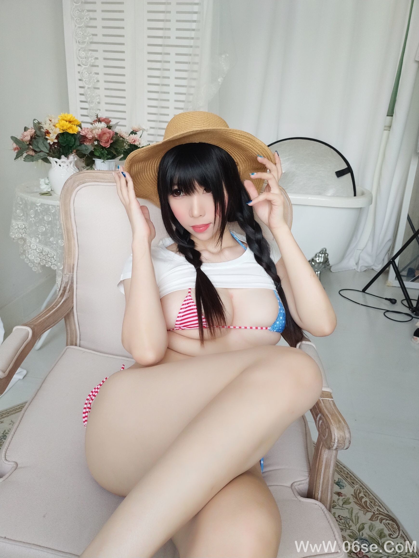 图片[77]-二次元巨乳美女鹿野希 牛仔女郎[84P]-六色网