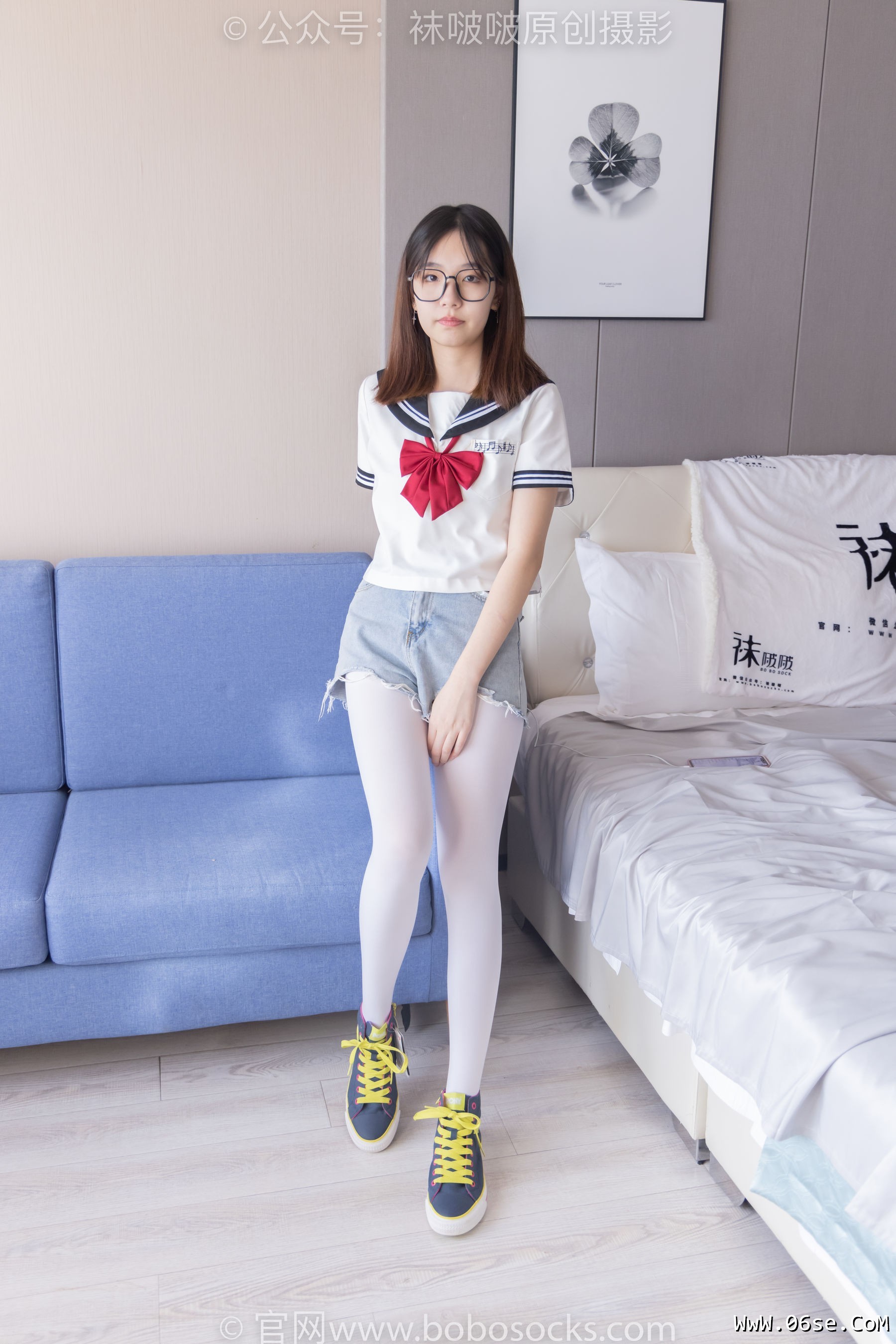 图片[69]-BoBoSocks袜啵啵 No.215 小甜豆-三双帆布鞋板鞋、厚白丝、黑丝[144P]-六色网