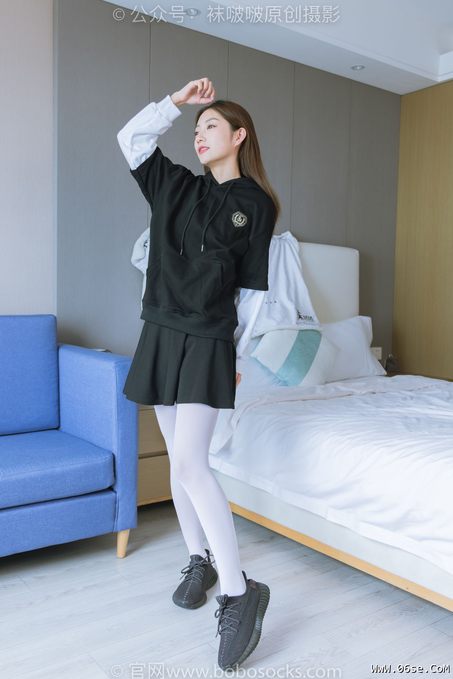 图片[88]-BoBoSocks袜啵啵 No.214 小沫 -黑色运动鞋、厚白丝[142P]-六色网