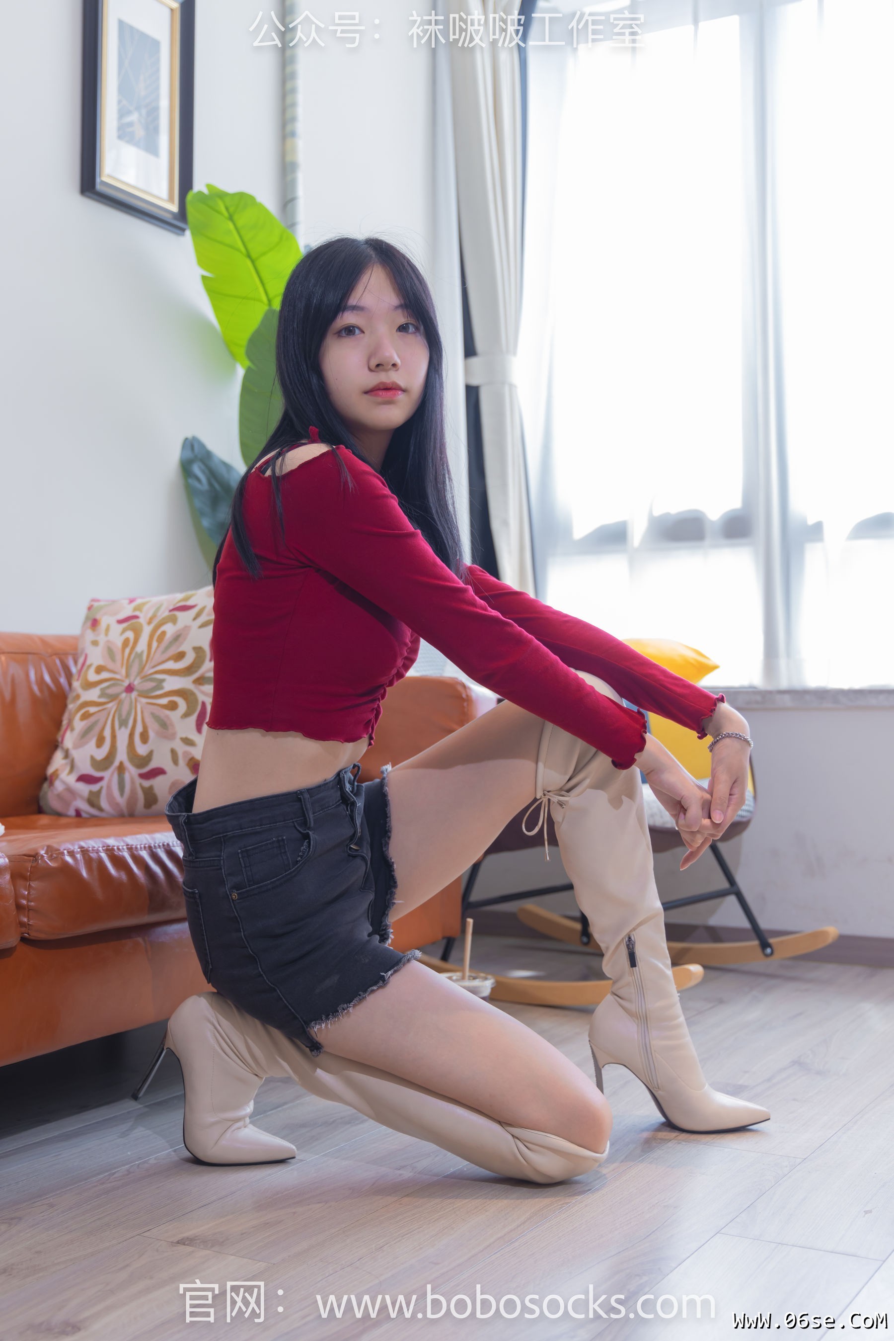 图片[98]-BoBoSocks袜啵啵 No.120 小甜豆-高跟长靴、白棉袜、裸足[170P]-六色网