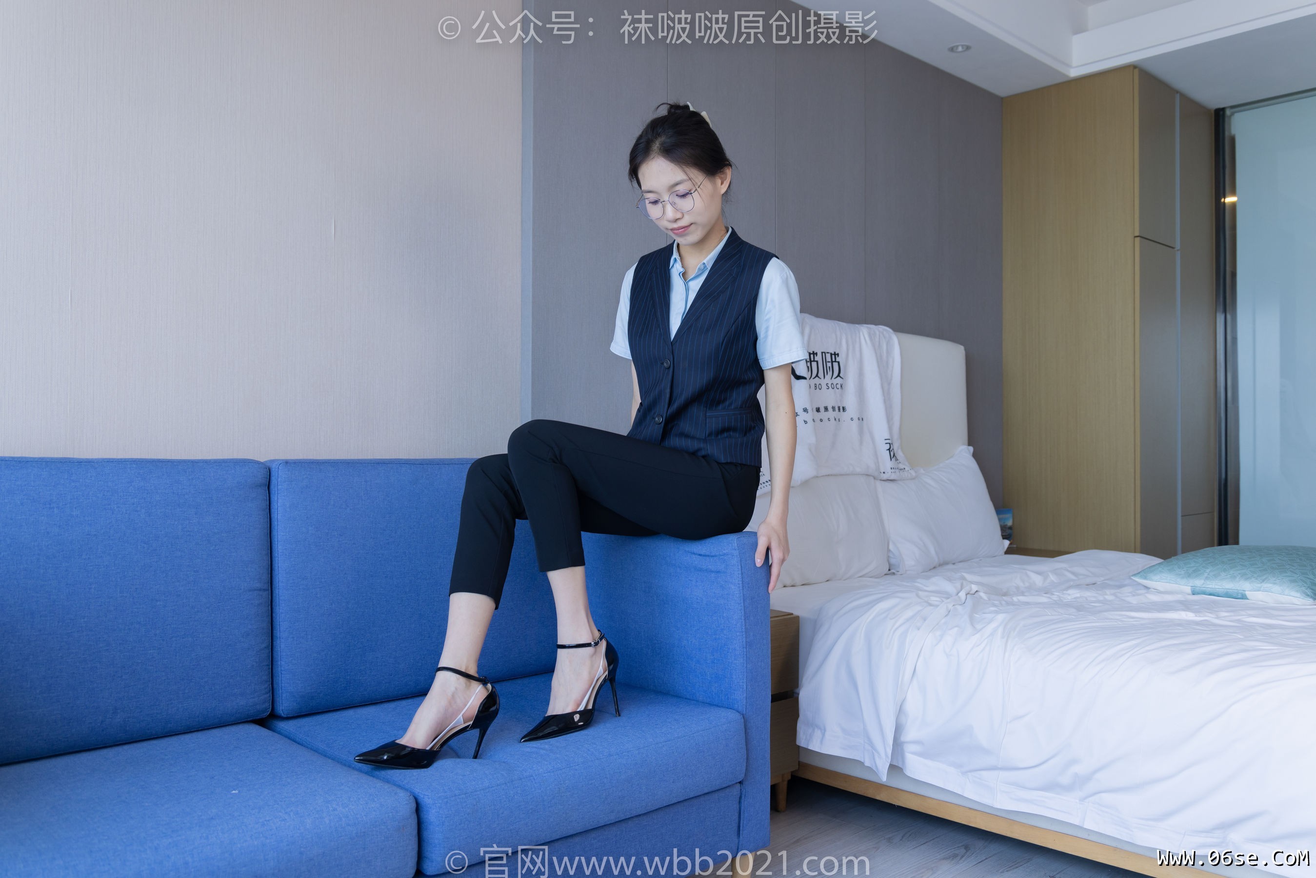 图片[54]-BoBoSocks袜啵啵 No.413 芝士 -高跟鞋、白色吊带船袜、银行制服[145P]-六色网