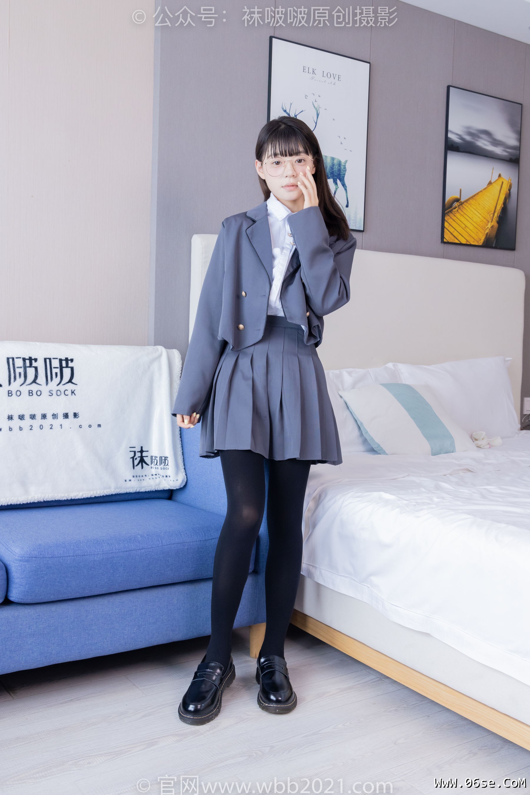 图片[2]-BoBoSocks袜啵啵 No.402 糯米 -皮鞋、厚黑丝、学院jk[140P]-六色网