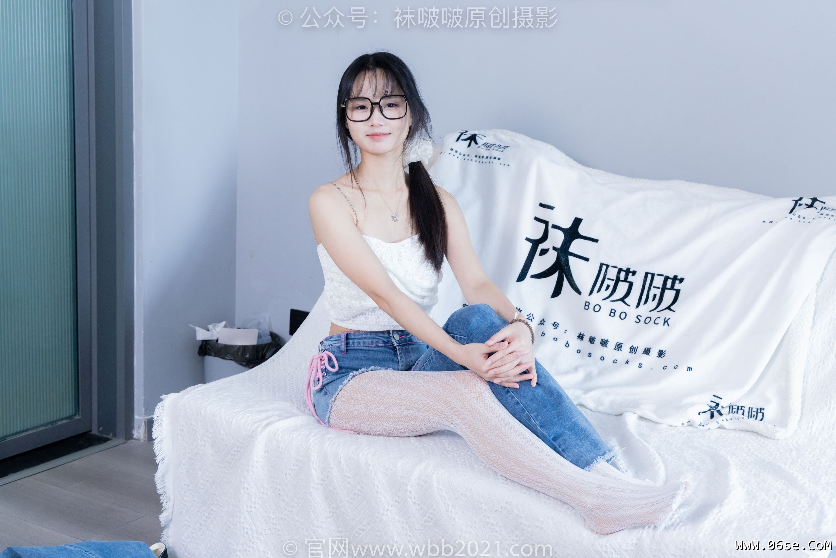 图片[93]-BoBoSocks袜啵啵 No.372 甜甜圈 -板鞋、白色蕾丝袜、可拆卸牛仔裤、裤里丝[140P]-六色网