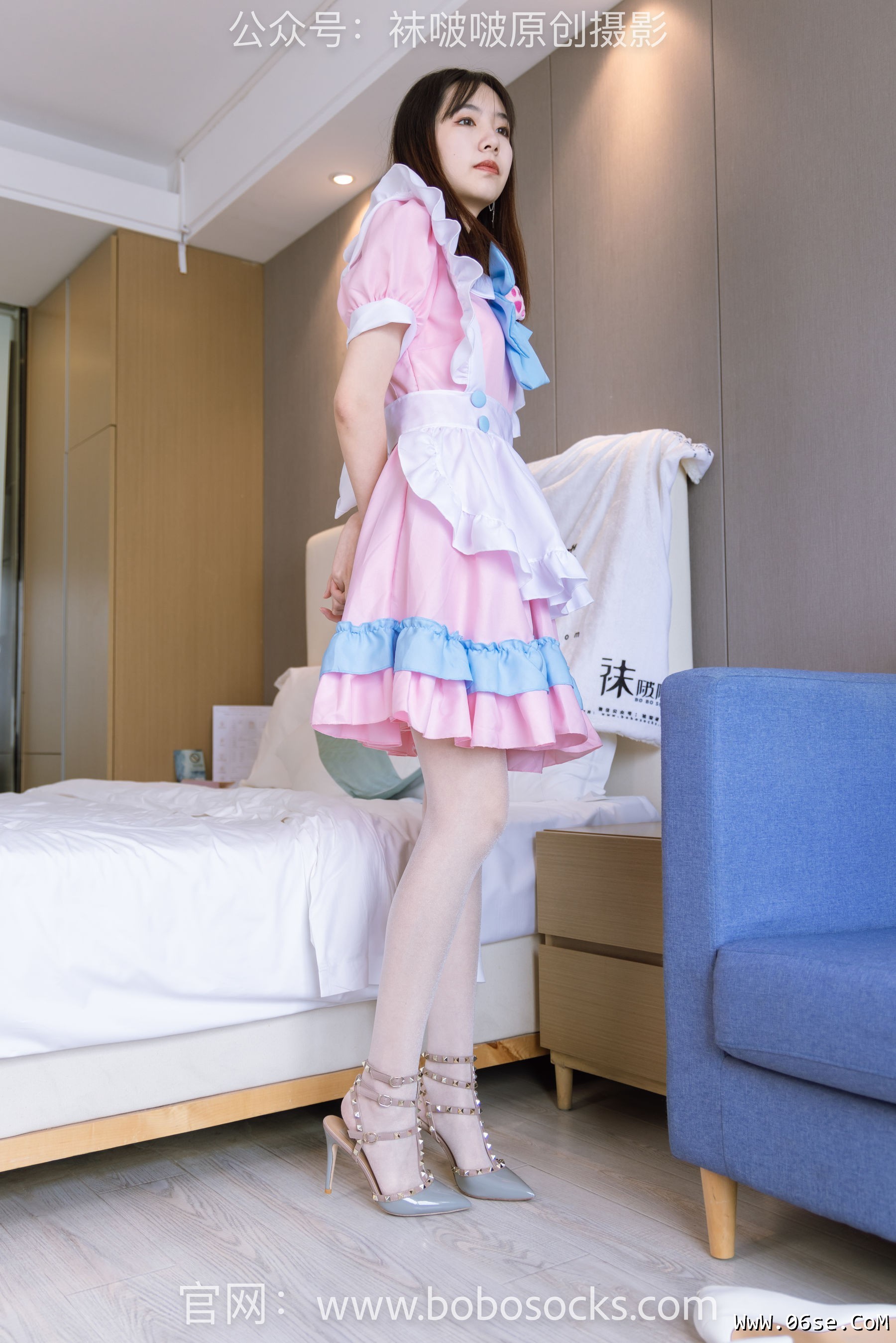 图片[155]-BoBoSocks袜啵啵 No.154 小甜豆-两双高跟鞋、珠光白丝、女仆装[200P]-六色网