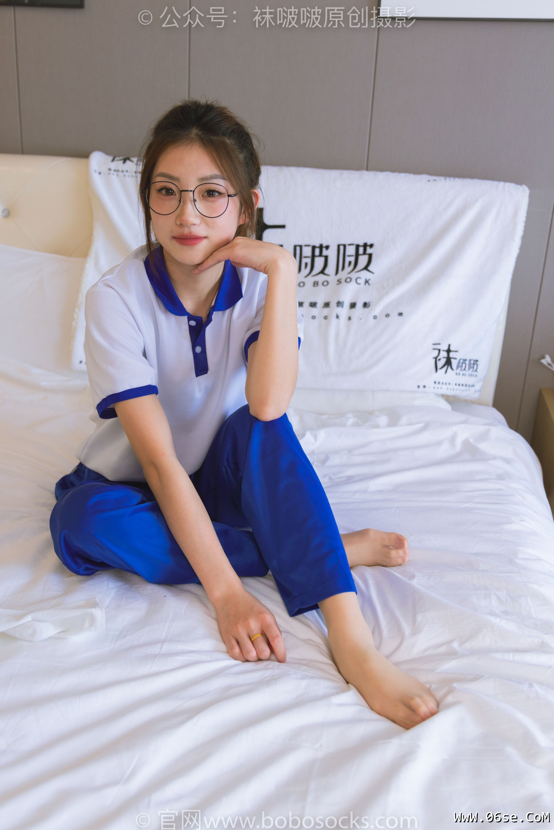 图片[3]-BoBoSocks袜啵啵 No.193 小沫-贝壳头板鞋、白棉袜、肉丝、校服裤里丝[140P]-六色网