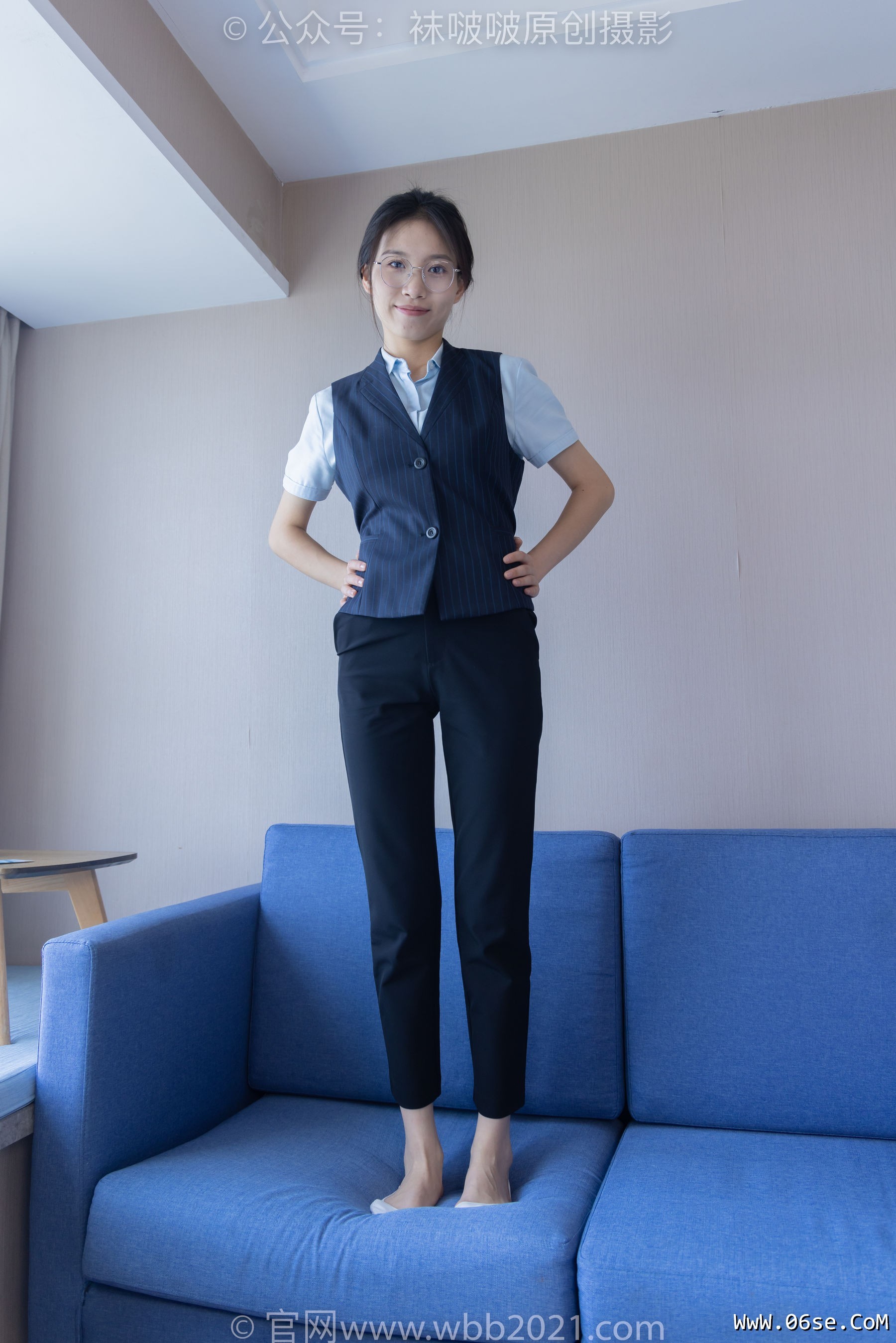 图片[109]-BoBoSocks袜啵啵 No.413 芝士 -高跟鞋、白色吊带船袜、银行制服[145P]-六色网