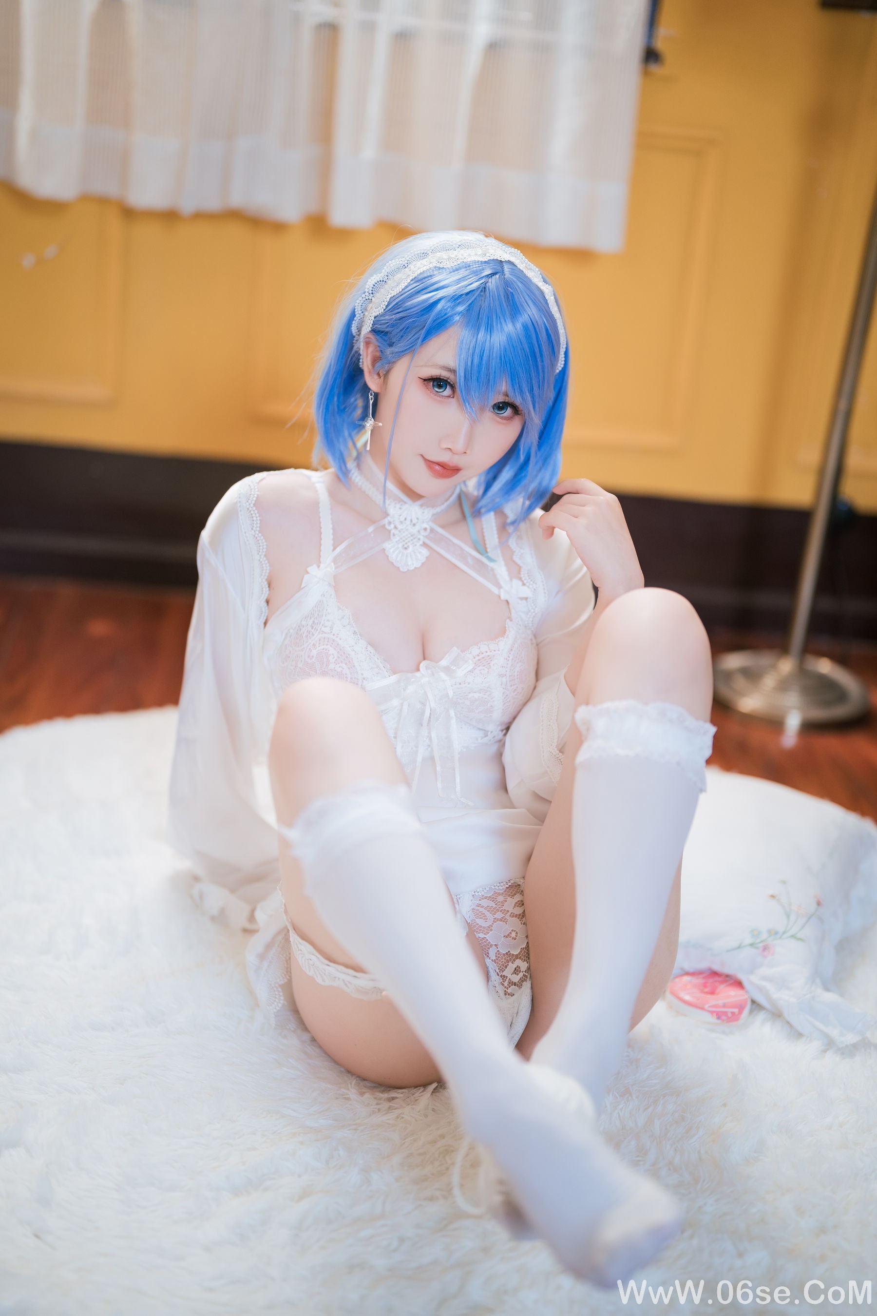 图片[17]-可爱人气Coser 面饼仙儿 – 碧蓝航线 恰巴耶夫睡衣[43P]-六色网