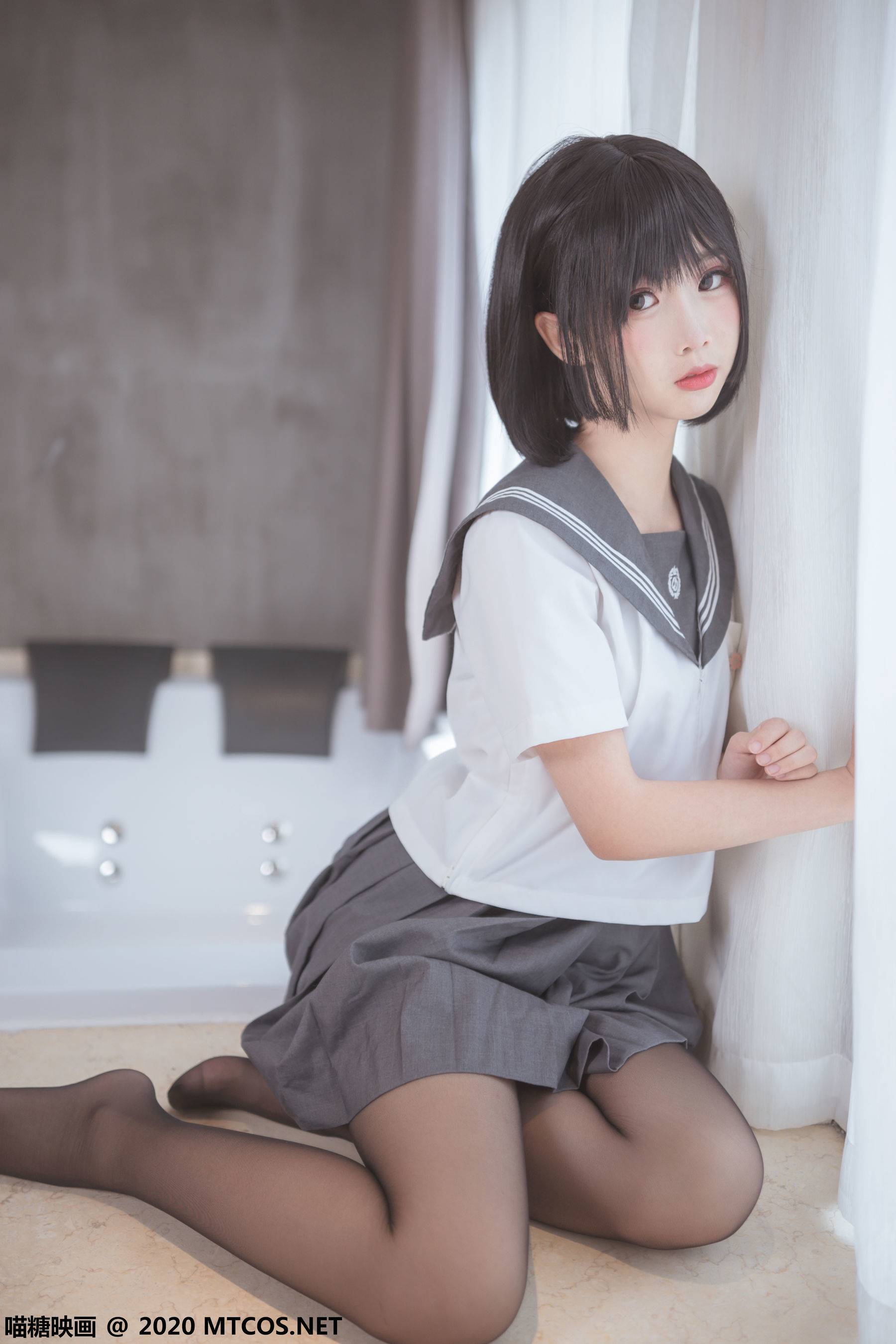图片[2]-[喵糖映画] JKL.017 黑丝JK制服 [21P]-六色网