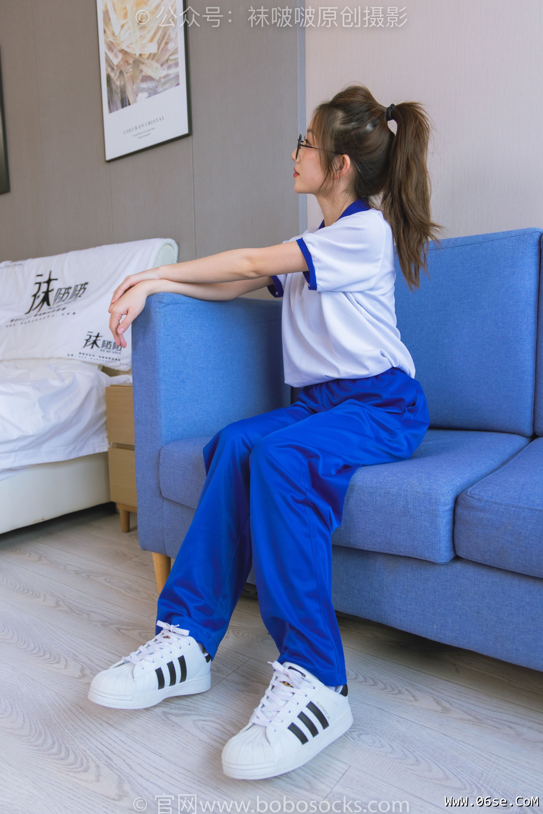 图片[72]-BoBoSocks袜啵啵 No.193 小沫-贝壳头板鞋、白棉袜、肉丝、校服裤里丝[140P]-六色网