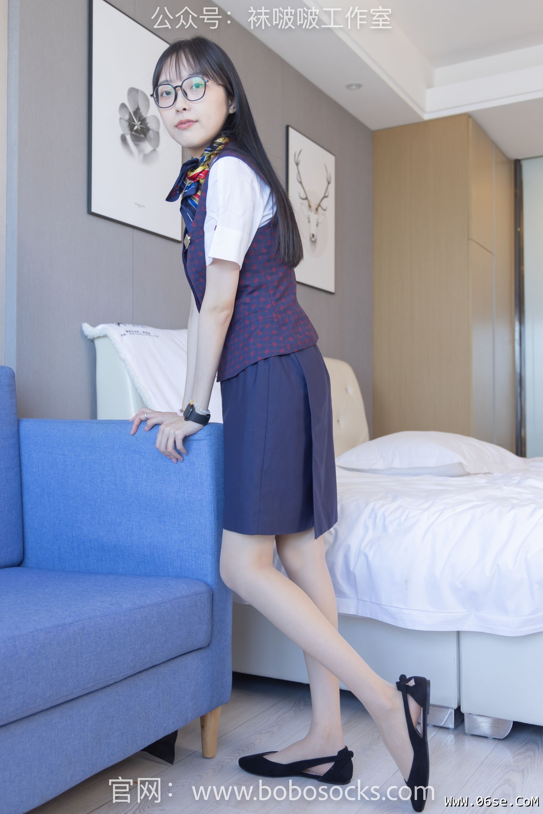 图片[6]-BoBoSocks袜啵啵 No.115 稚予-平底鞋、肉丝、空姐制服[136P]-六色网