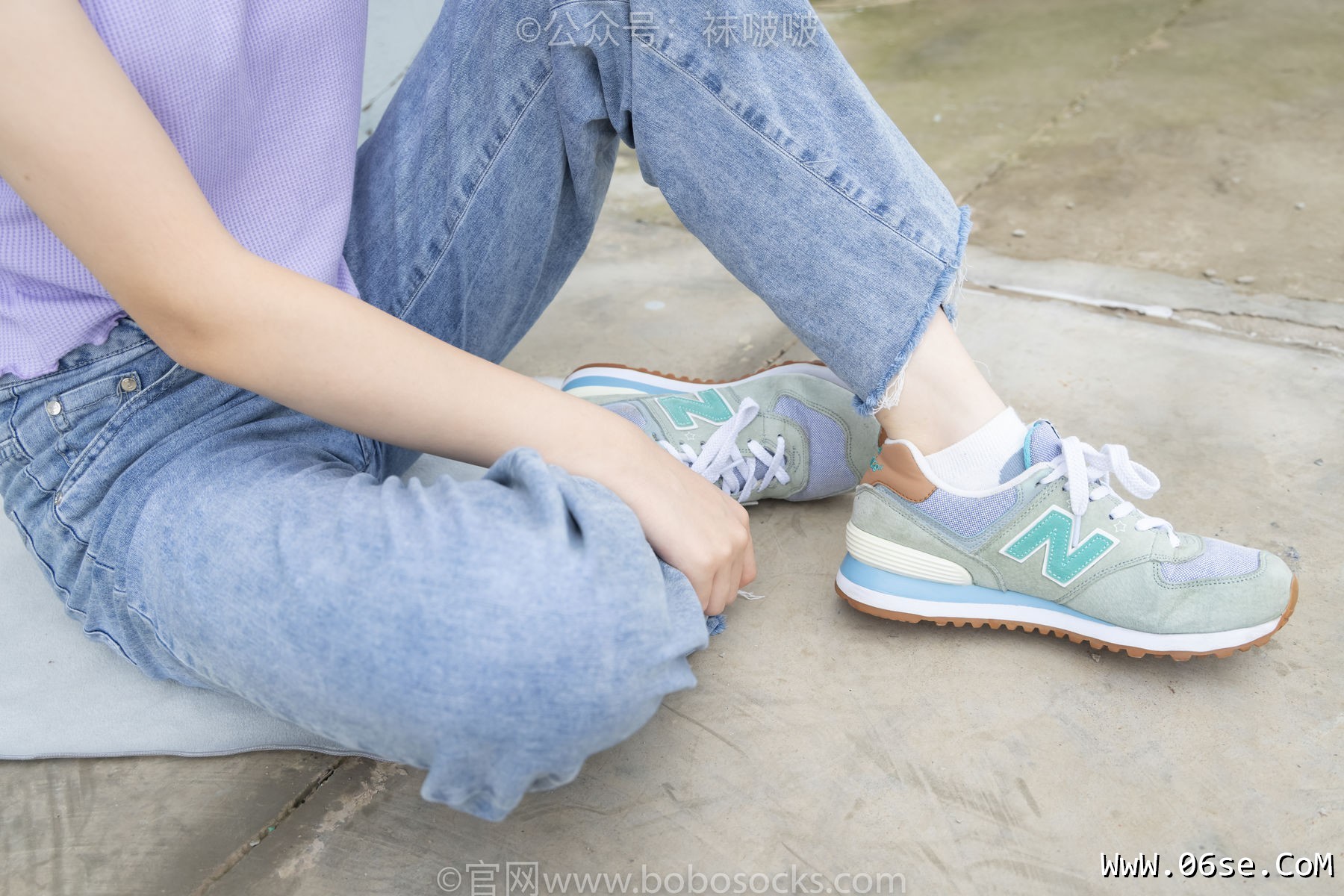 图片[27]-BoBoSocks袜啵啵 No.020 熊熊-NB运动鞋、蓝色短棉袜、裸足[150P]-六色网