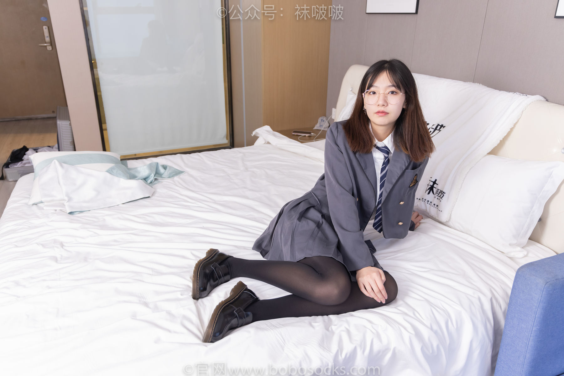 图片[33]-BoBoSocks袜啵啵 No.060 小甜豆-JK制服、皮鞋、厚黑丝[131P]-六色网