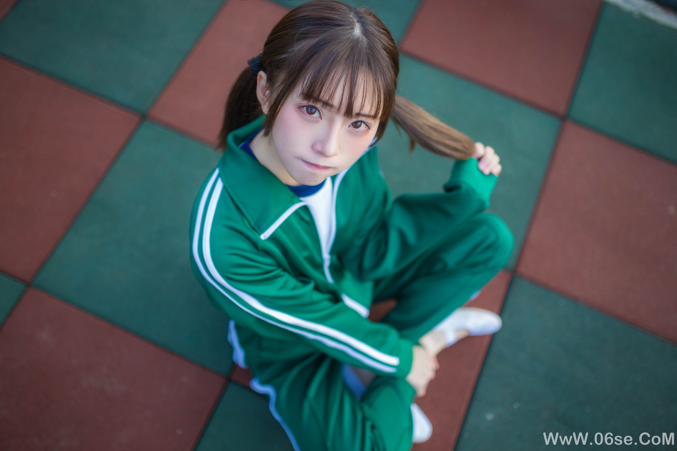 图片[17]-动漫博主Kitaro_绮太郎 绿色运动服女孩[18P]-六色网