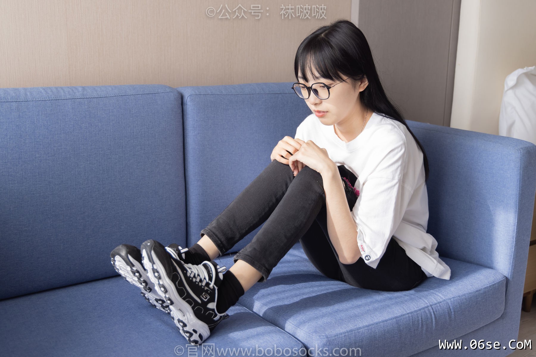 图片[92]-BoBoSocks袜啵啵 No.055 稚予-斯凯奇运动鞋、白棉袜、黑棉袜[139P]-六色网
