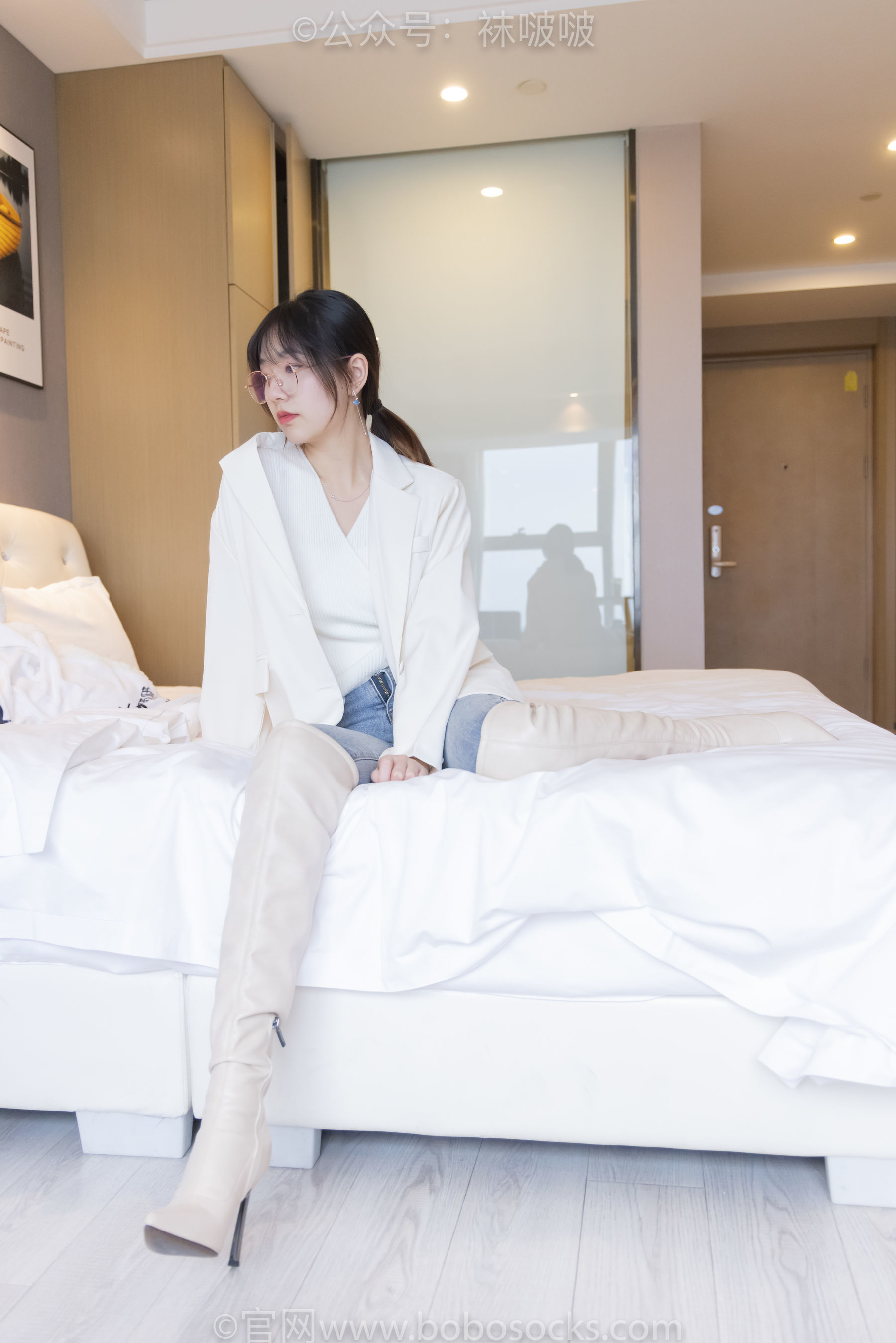 图片[35]-BoBoSocks袜啵啵 No.050 小甜豆-高跟长靴、白棉袜[175P]-六色网