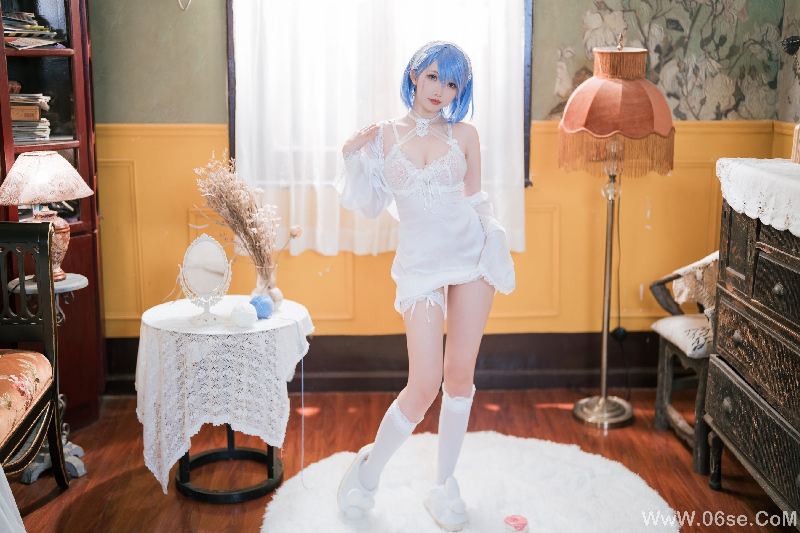 图片[7]-可爱人气Coser 面饼仙儿 – 碧蓝航线 恰巴耶夫睡衣[43P]-六色网