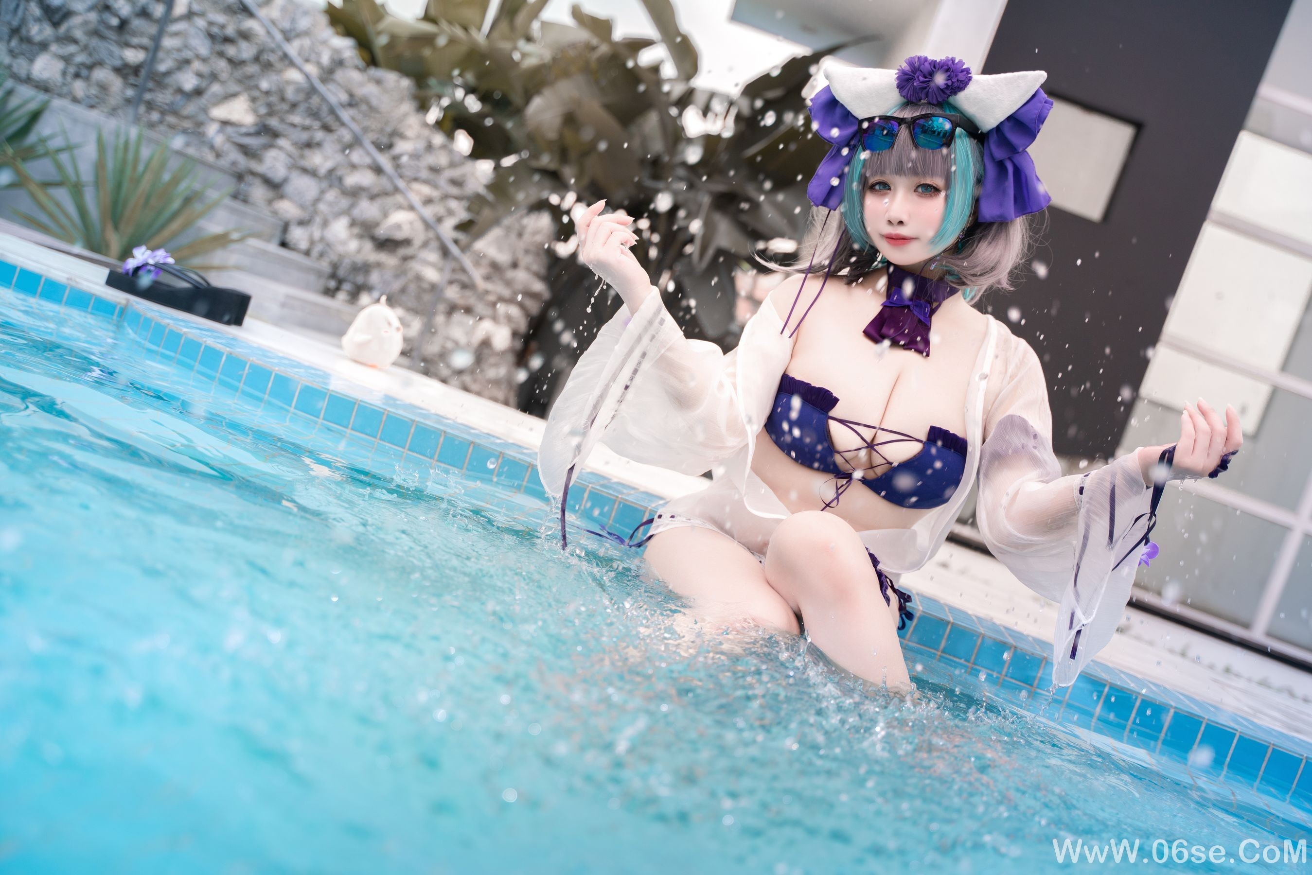 图片[17]-贞子蜜桃 – 碧蓝航线 柴郡泳装[46P]-六色网