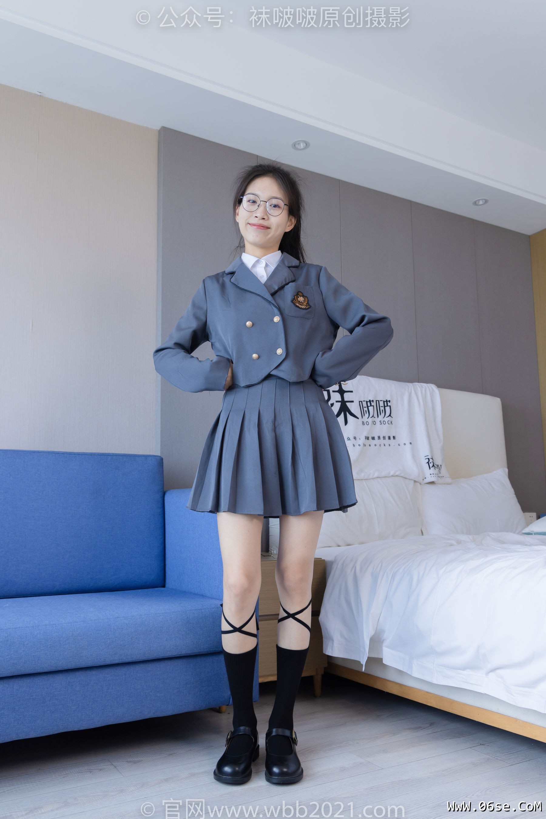 图片[52]-BoBoSocks袜啵啵 No.268 芝士 -黑皮鞋、绑带黑棉袜、学院制服[139P]-六色网