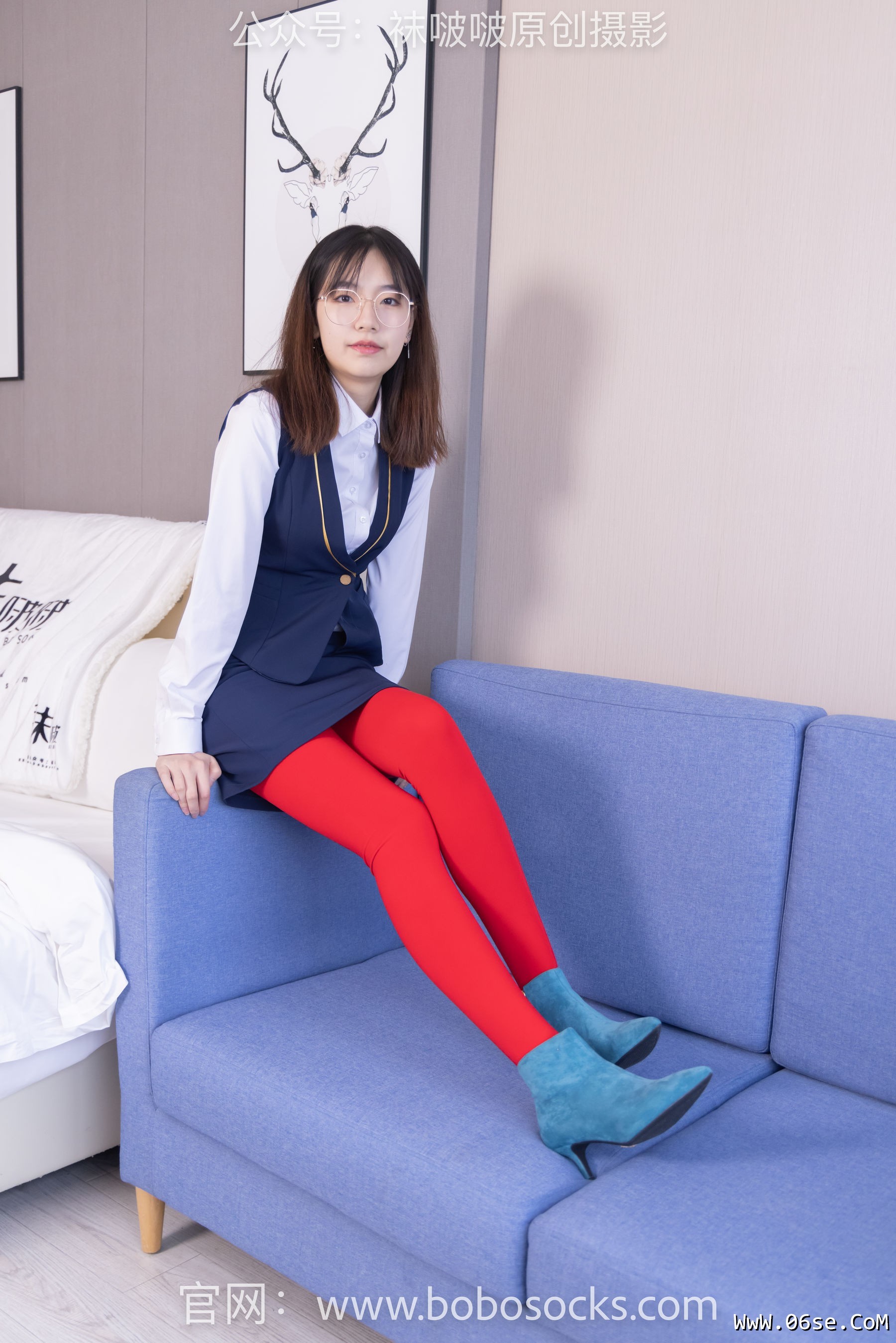 图片[116]-BoBoSocks袜啵啵 No.132 小甜豆-aj1板鞋、蓝色短靴、厚黑丝、厚红丝[145P]-六色网