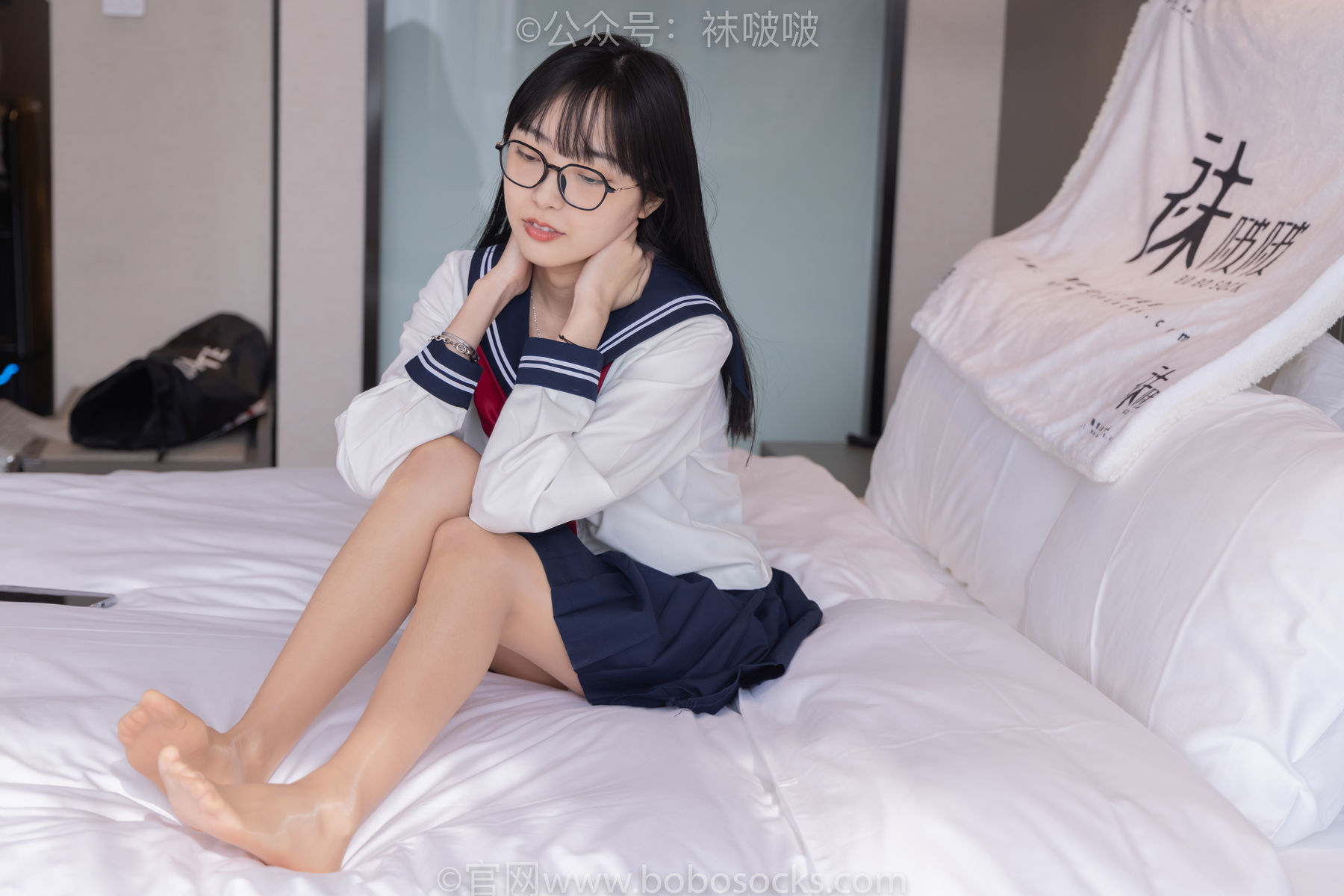 图片[48]-BoBoSocks袜啵啵 积分限定作品005 稚予-JK制服、皮鞋、油亮肉丝、踩蛋糕[133P]-六色网