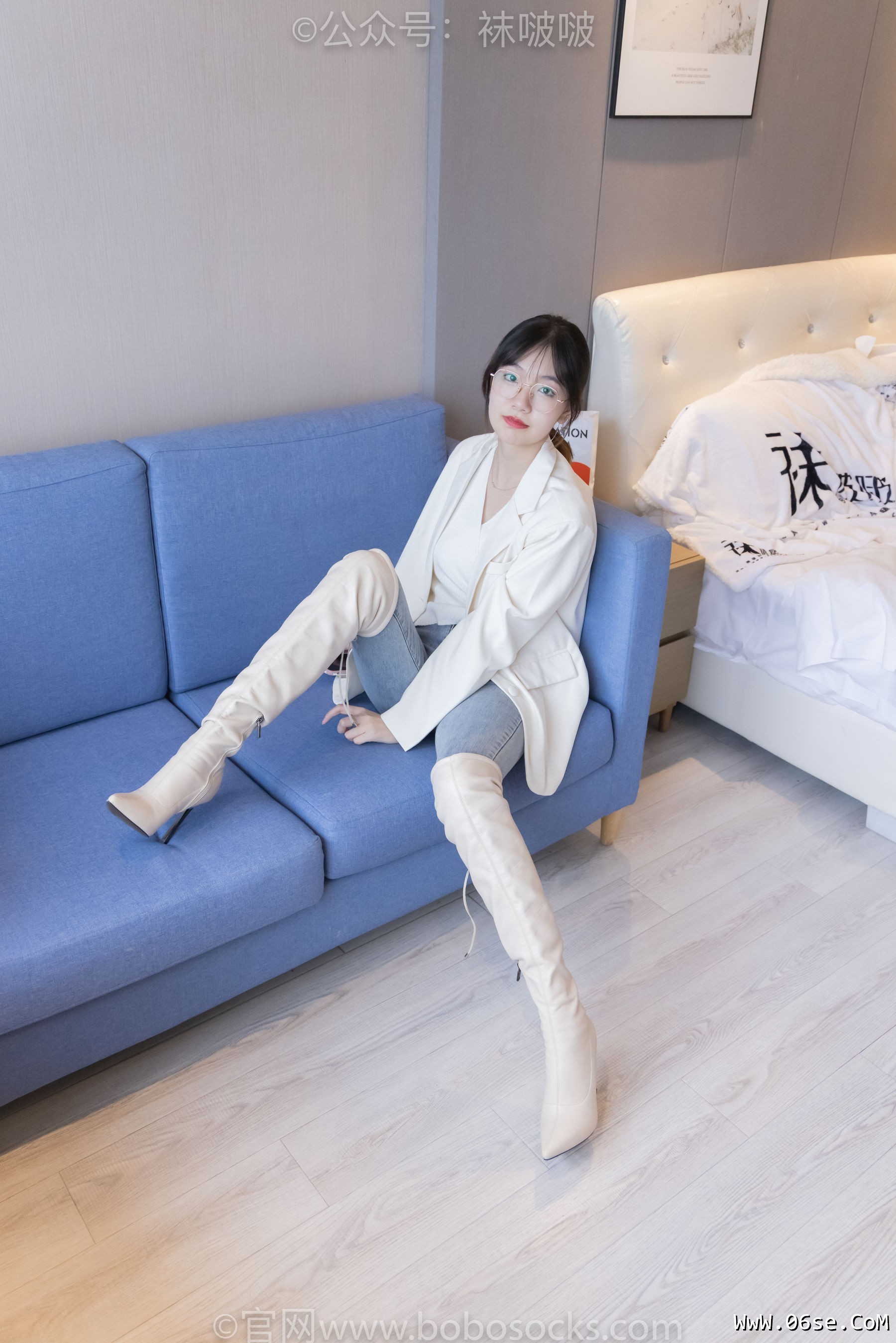 图片[23]-BoBoSocks袜啵啵 No.050 小甜豆-高跟长靴、白棉袜[175P]-六色网