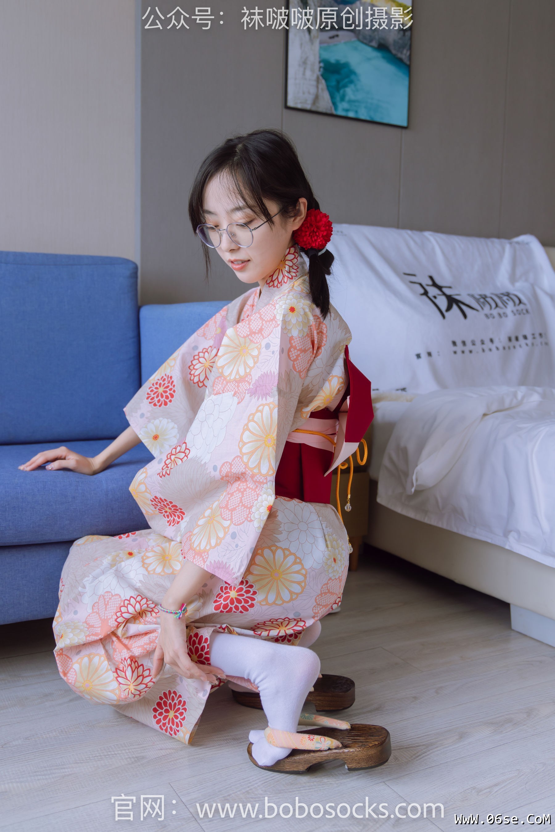 图片[117]-BoBoSocks袜啵啵 No.137 稚予-木屐、分指白棉袜、裸足、和风浴衣[170P]-六色网