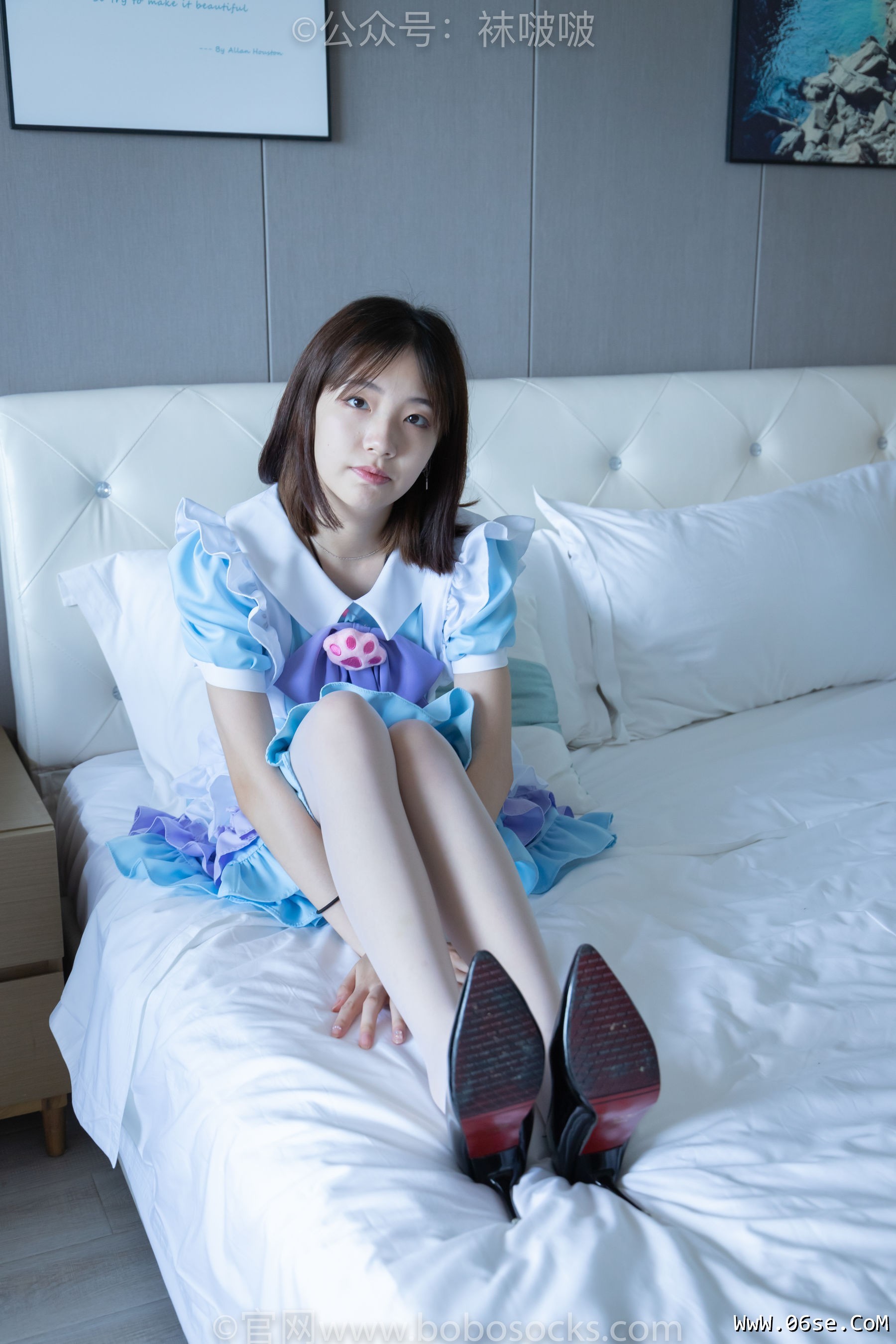图片[42]-BoBoSocks袜啵啵 No.066 小甜豆-女仆装、高跟鞋、薄白丝[134P]-六色网